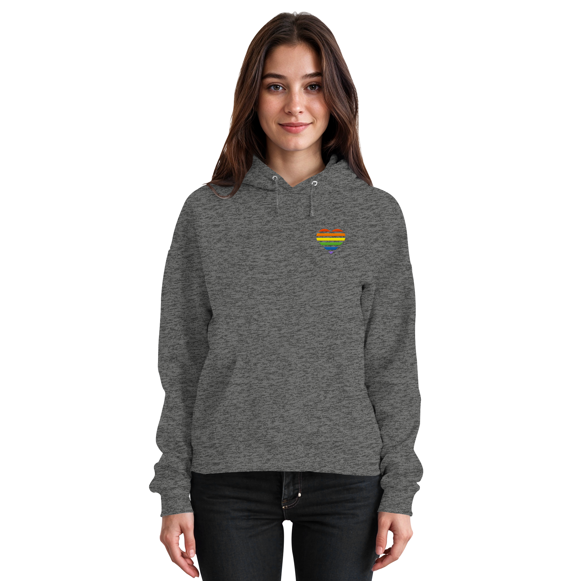 Basic Hoodie - Pride Flag Herz Stick