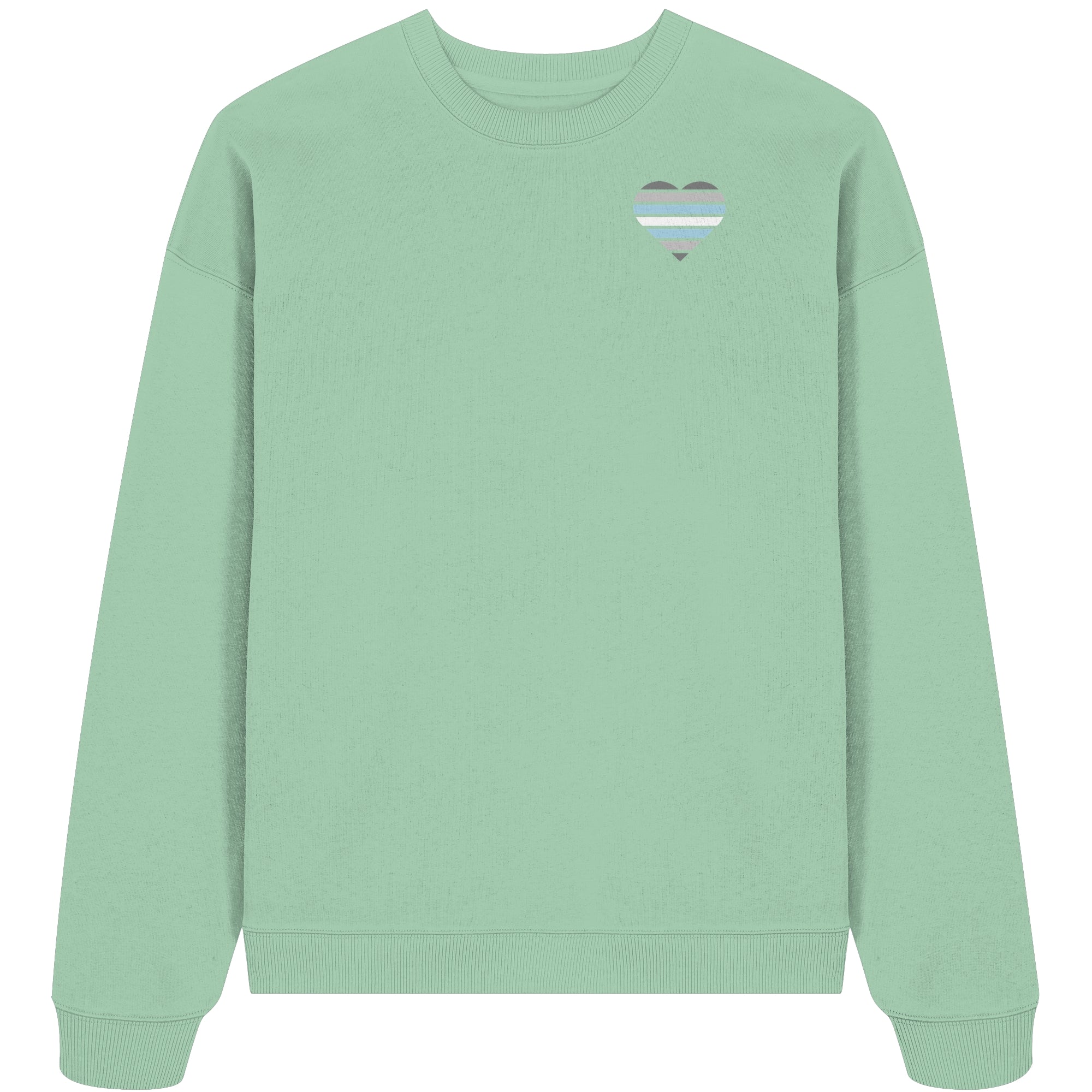 Organic Oversize Sweatshirt - Demiboy Flag Herz Print