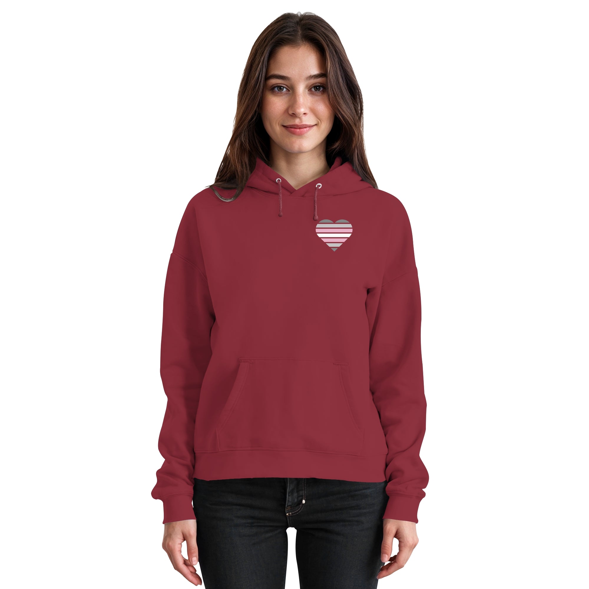 Basic Hoodie - Demigirl Flag Herz Print