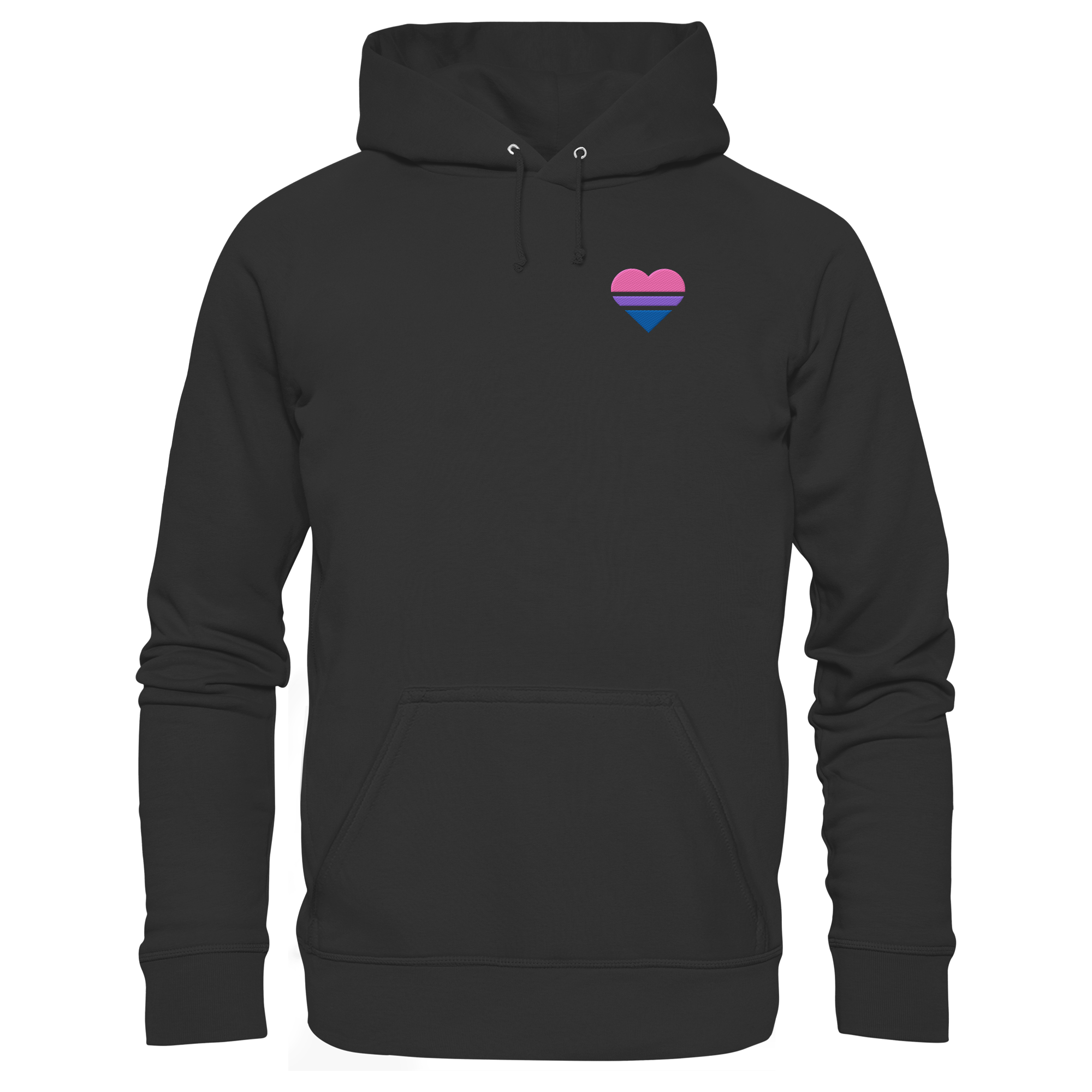Basic Hoodie - Bisexual Flag Herz Stick
