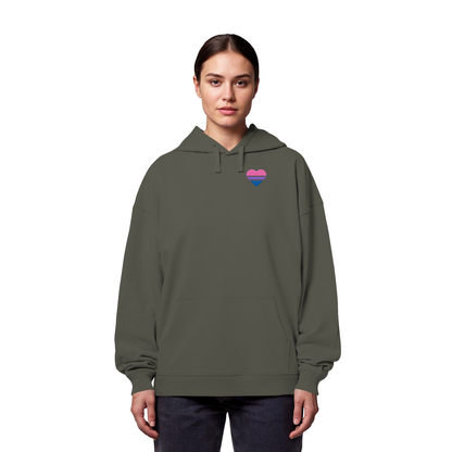 Organic Oversize Hoodie mit Herz Stick - Bisexual