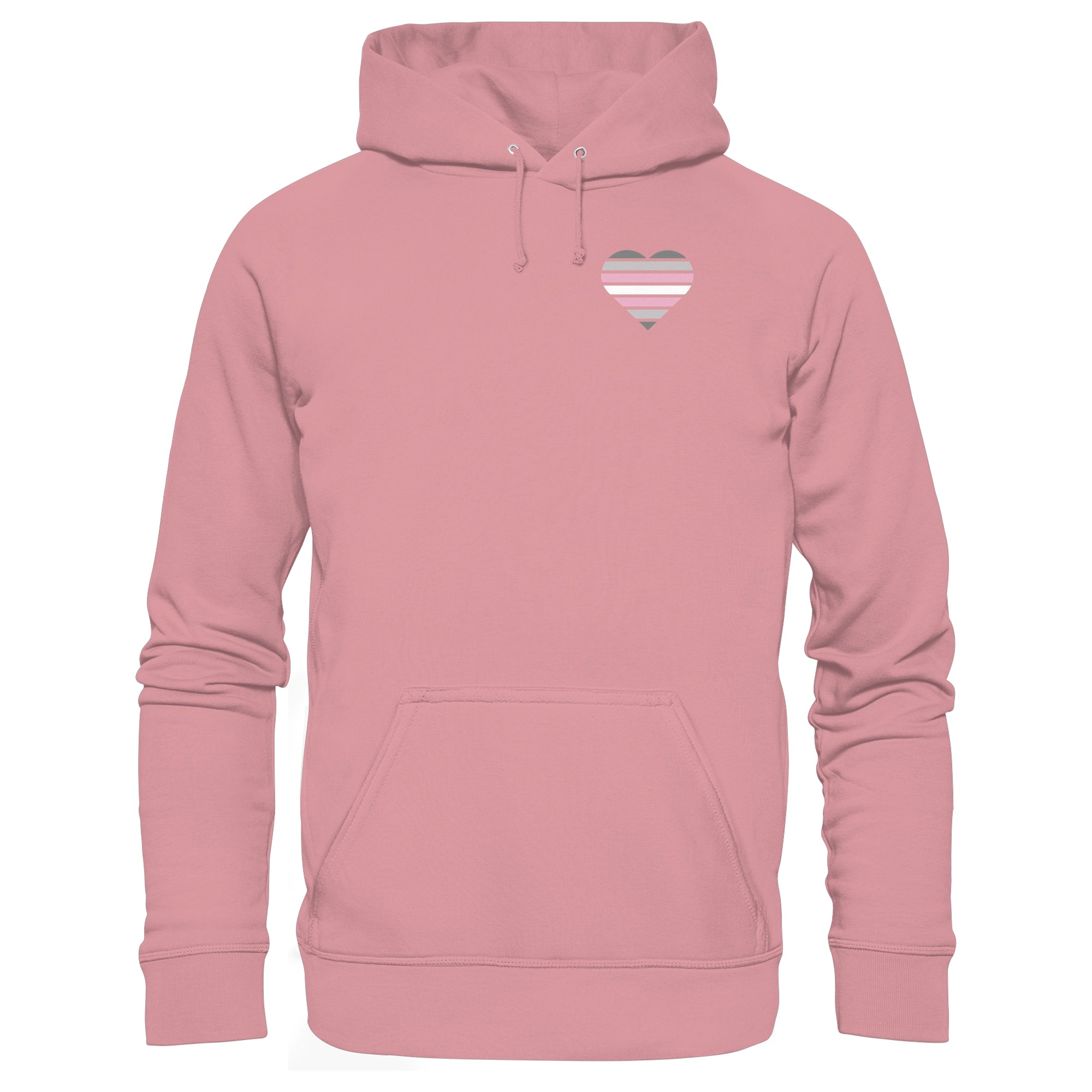 Organic Basic Hoodie - Demigirl Flag Herz Print