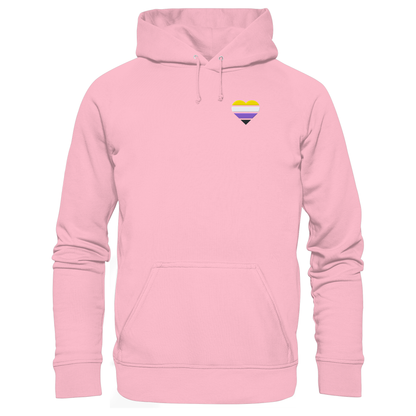 Organic Basic Hoodie mit Herz Stick - Nonbinary