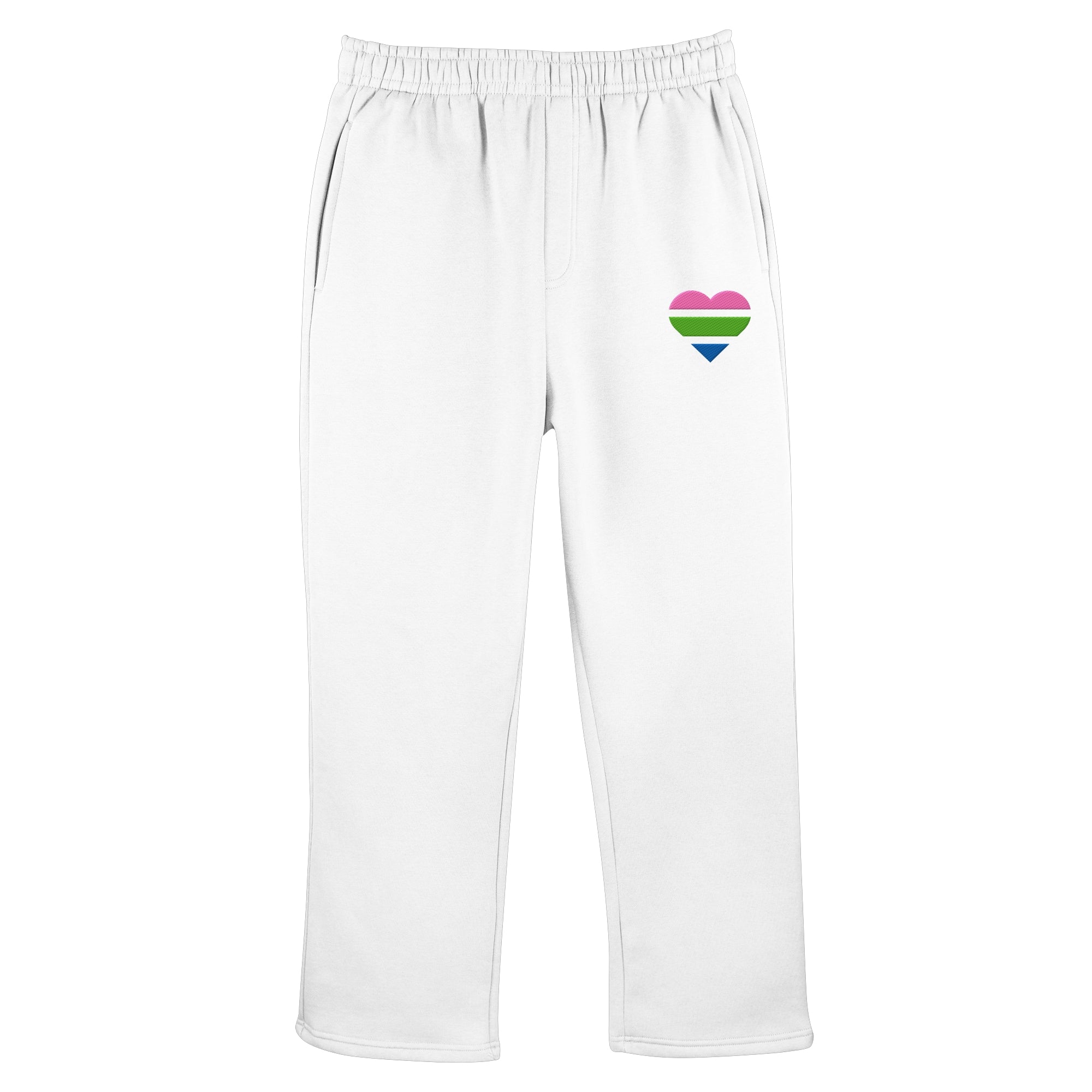 Fluffy Track Sweatpants - Polysexual Flag Herz Stick