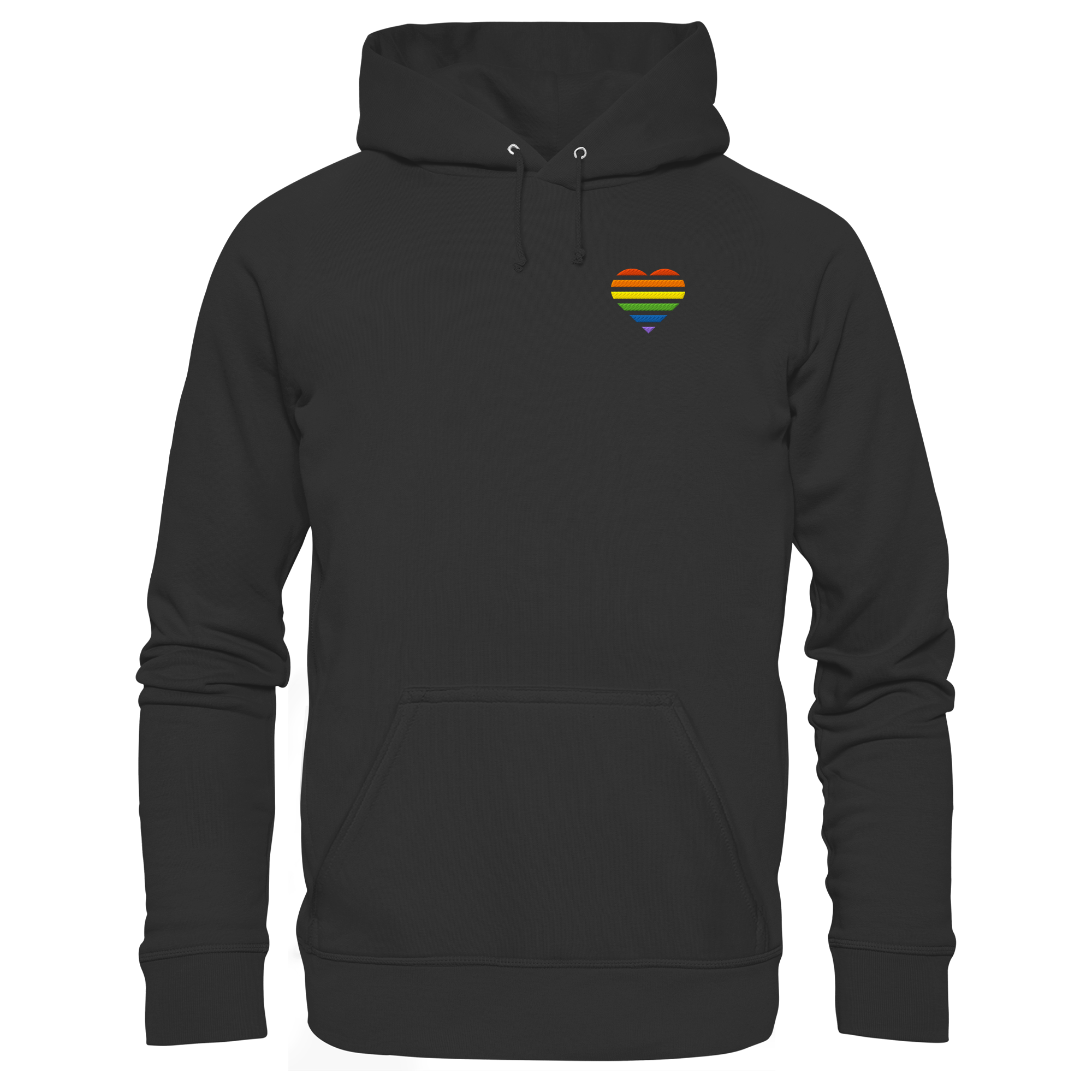 Basic Hoodie - Pride Flag Herz Stick