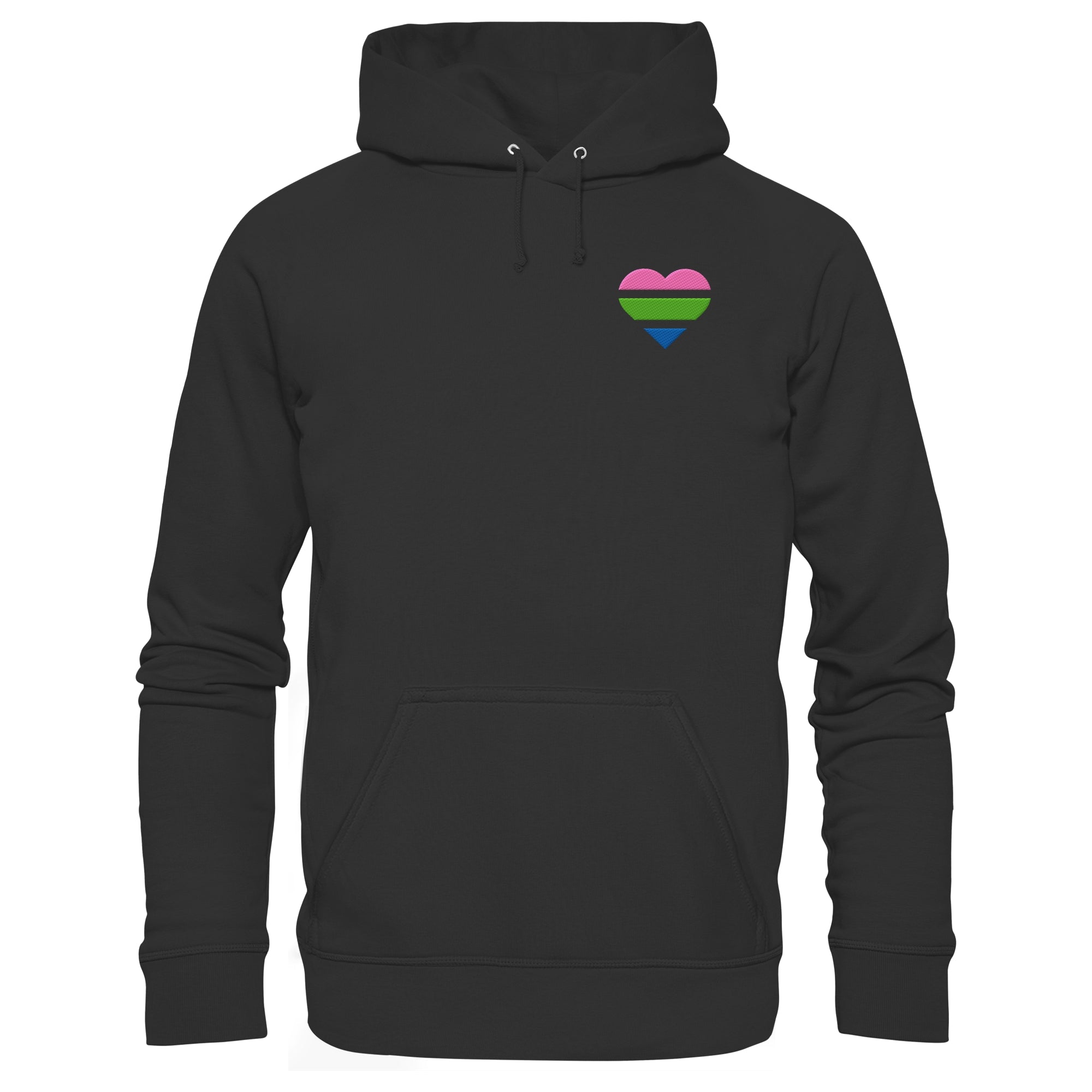 Basic Hoodie - Polysexual Flag Herz Stick