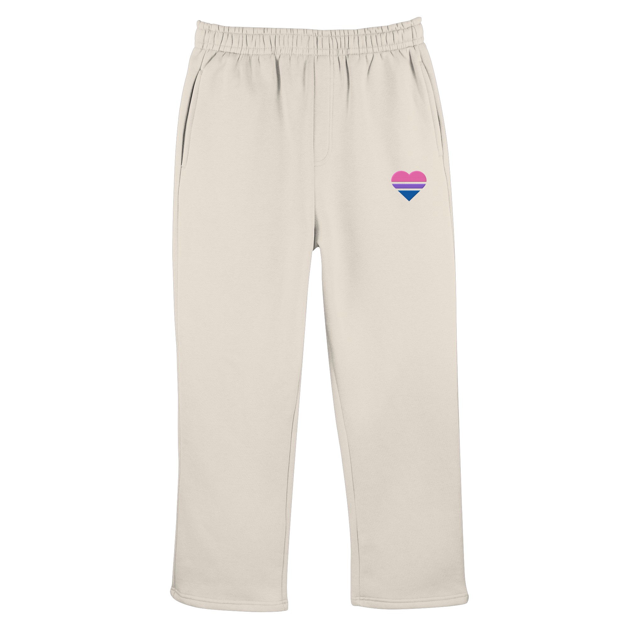 Fluffy Track Sweatpants - Bisexual Flag Herz Stick