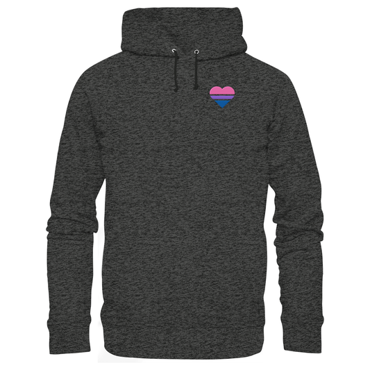 Organic Basic Hoodie - Bisexual Flag Herz Stick