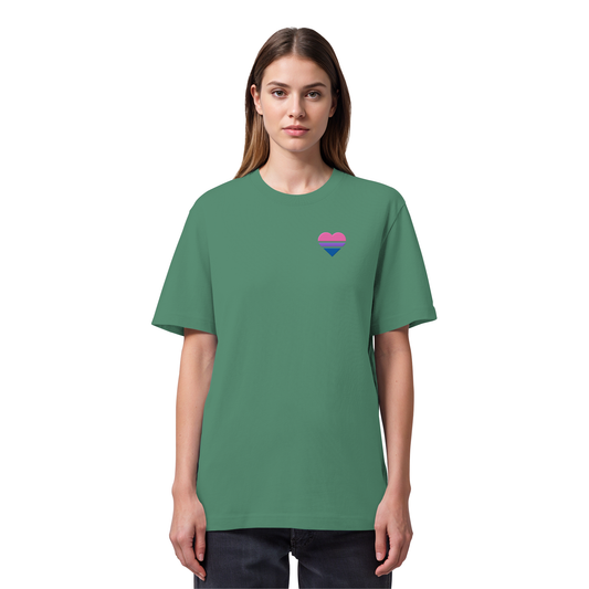 Organic Heavy Shirt - Bisexual Flag Herz Stick
