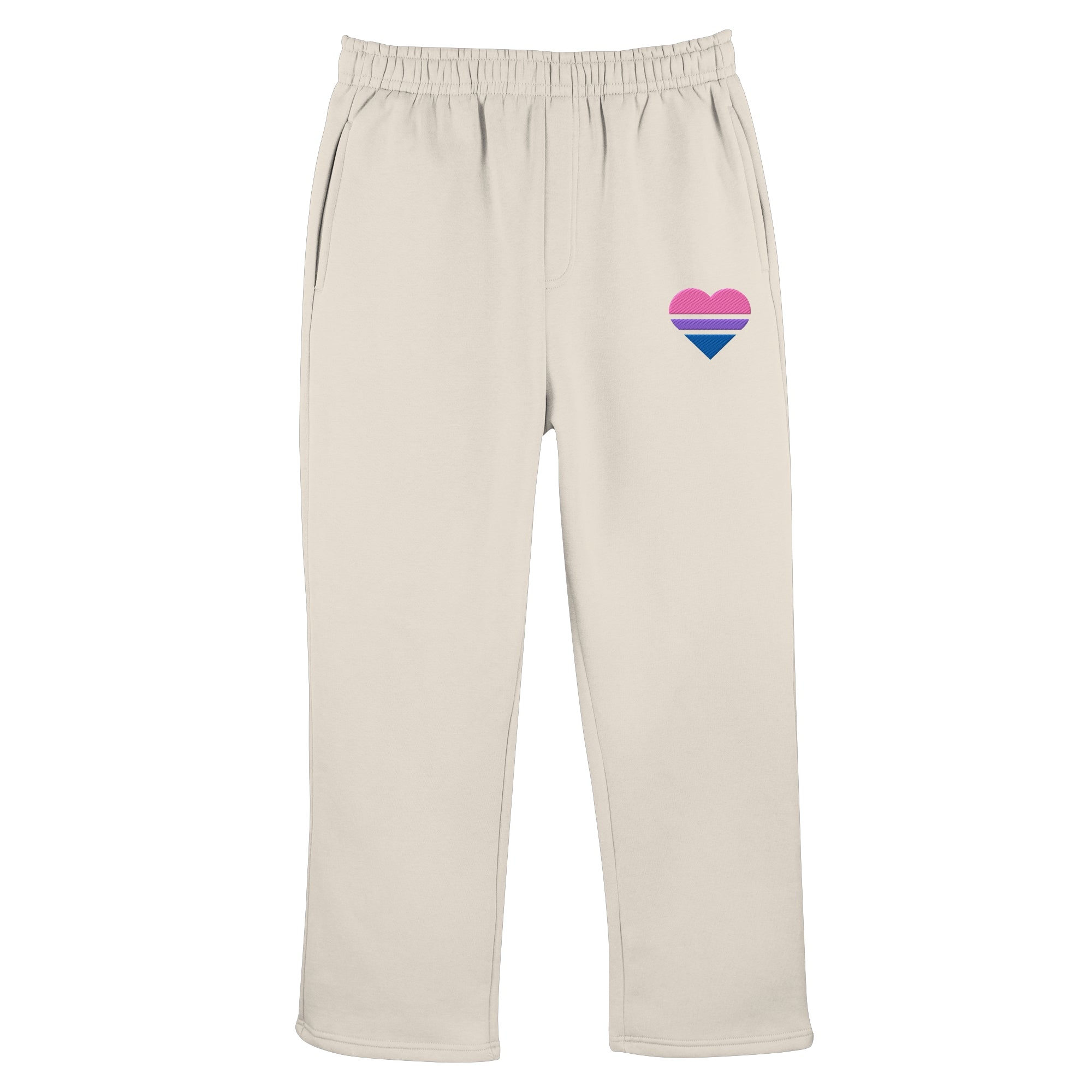 Fluffy Track Sweatpants - Bisexual Flag Herz Stick