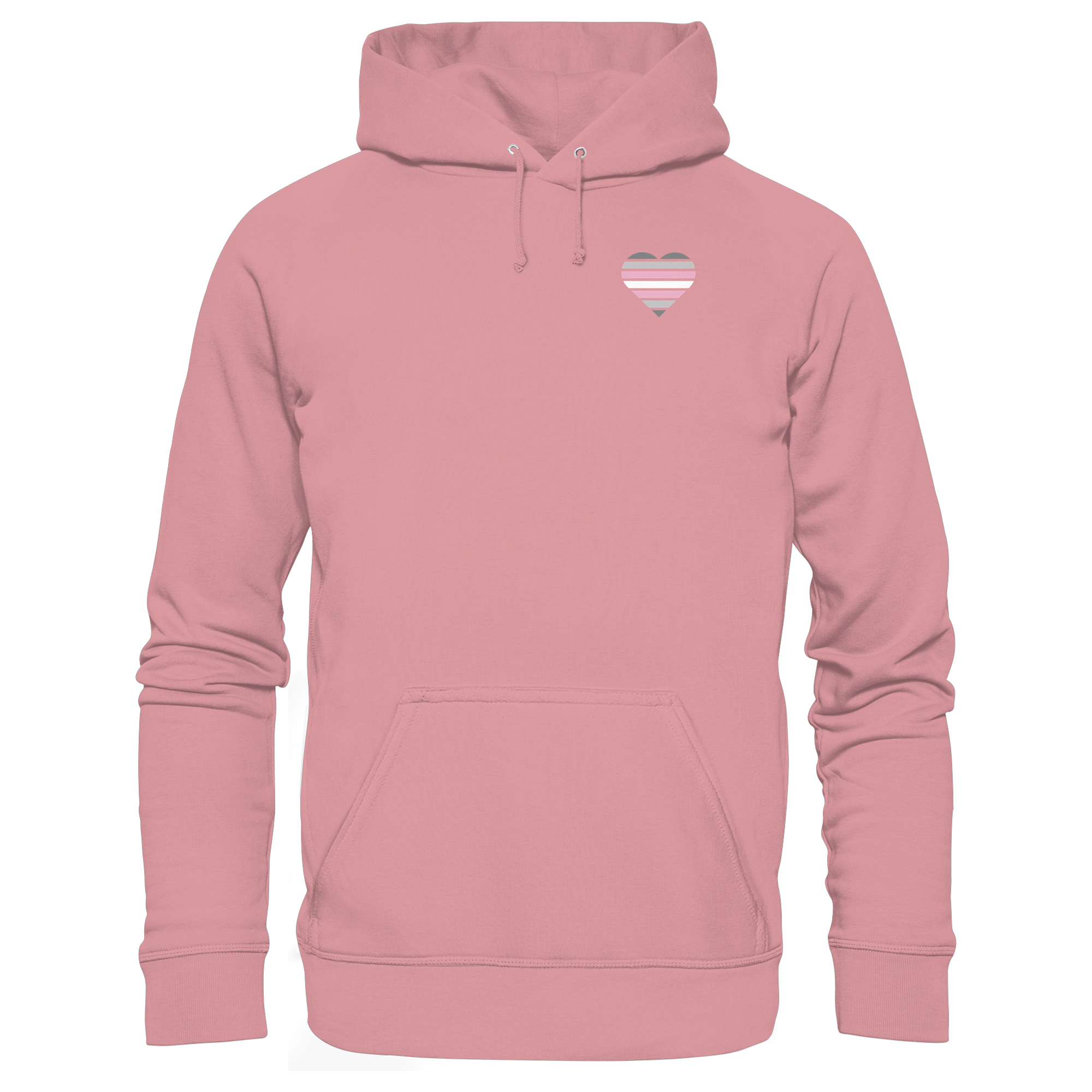 Organic Basic Hoodie - Demigirl Flag Herz Print