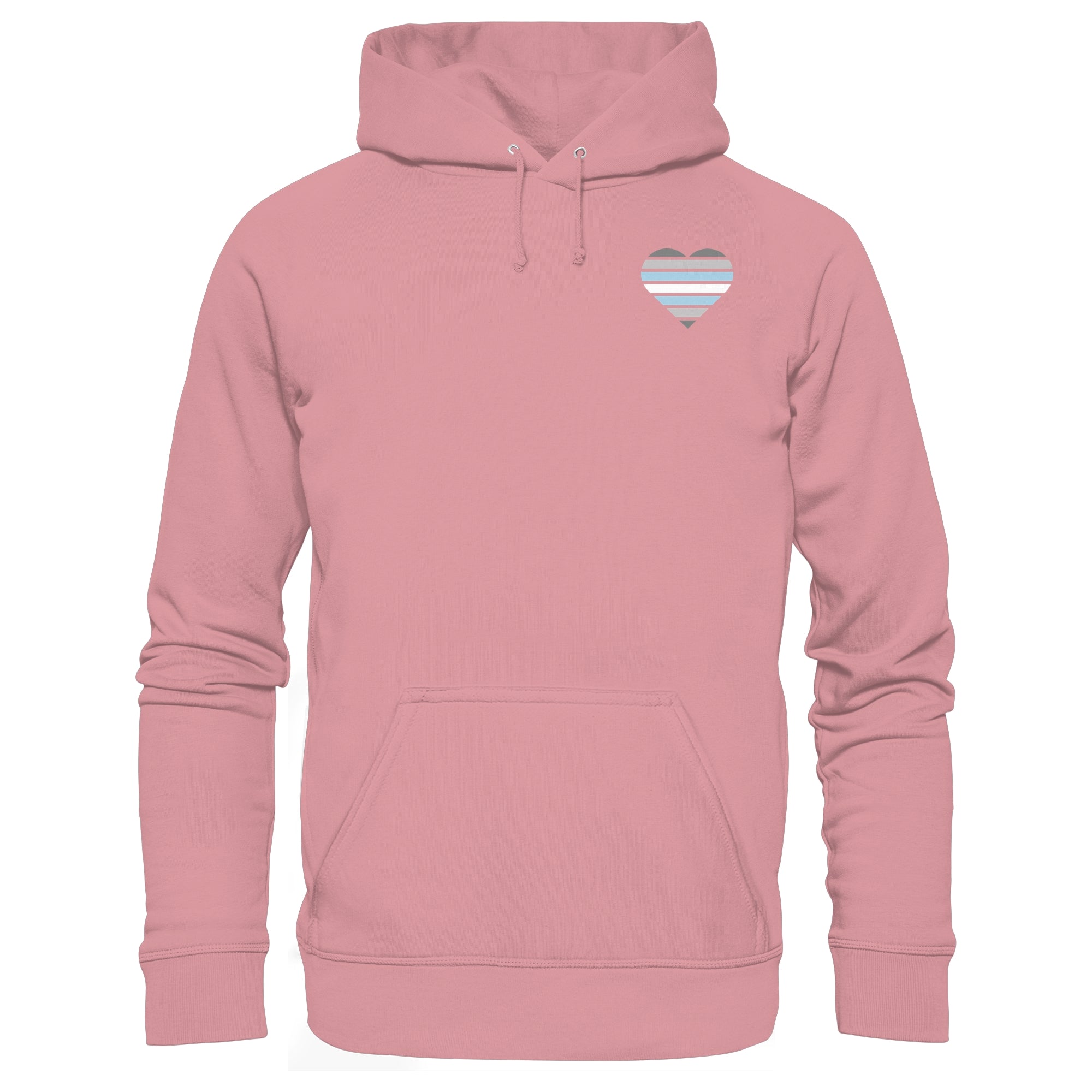 Organic Basic Hoodie - Demiboy Flag Herz Print