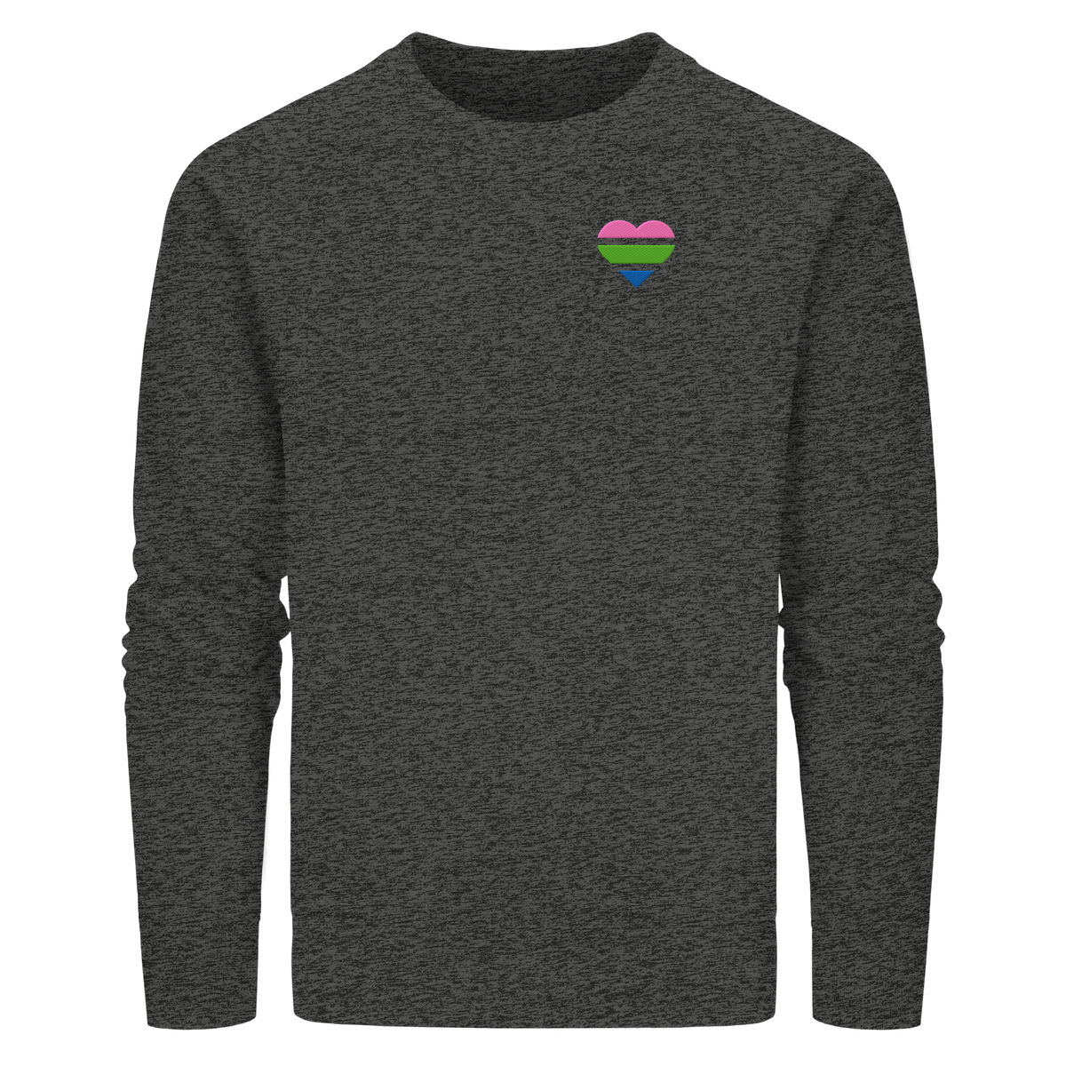Organic Basic Sweatshirt mit Herz Stick - Polysexual