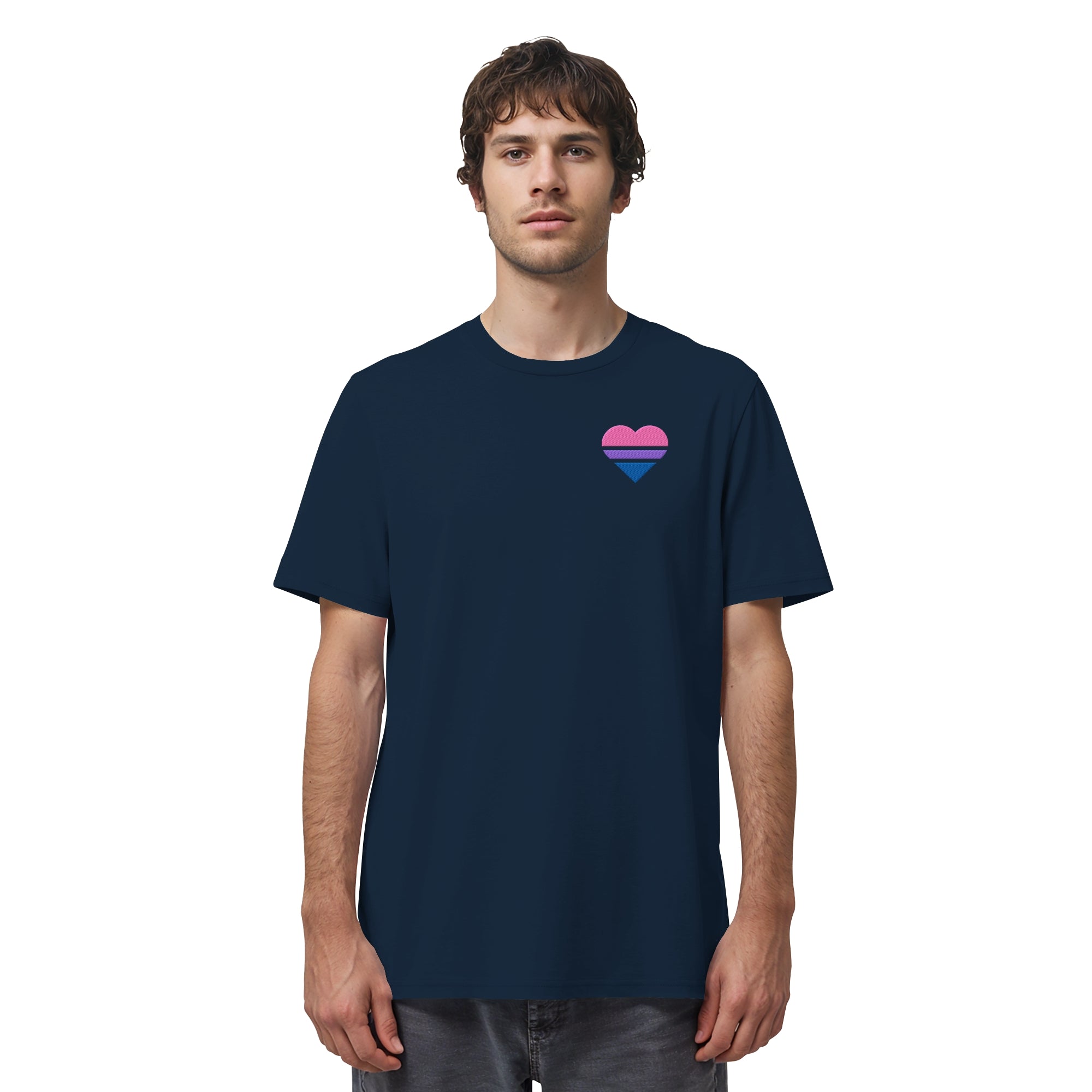 Organic Shirt - Bisexual Flag Herz Stick