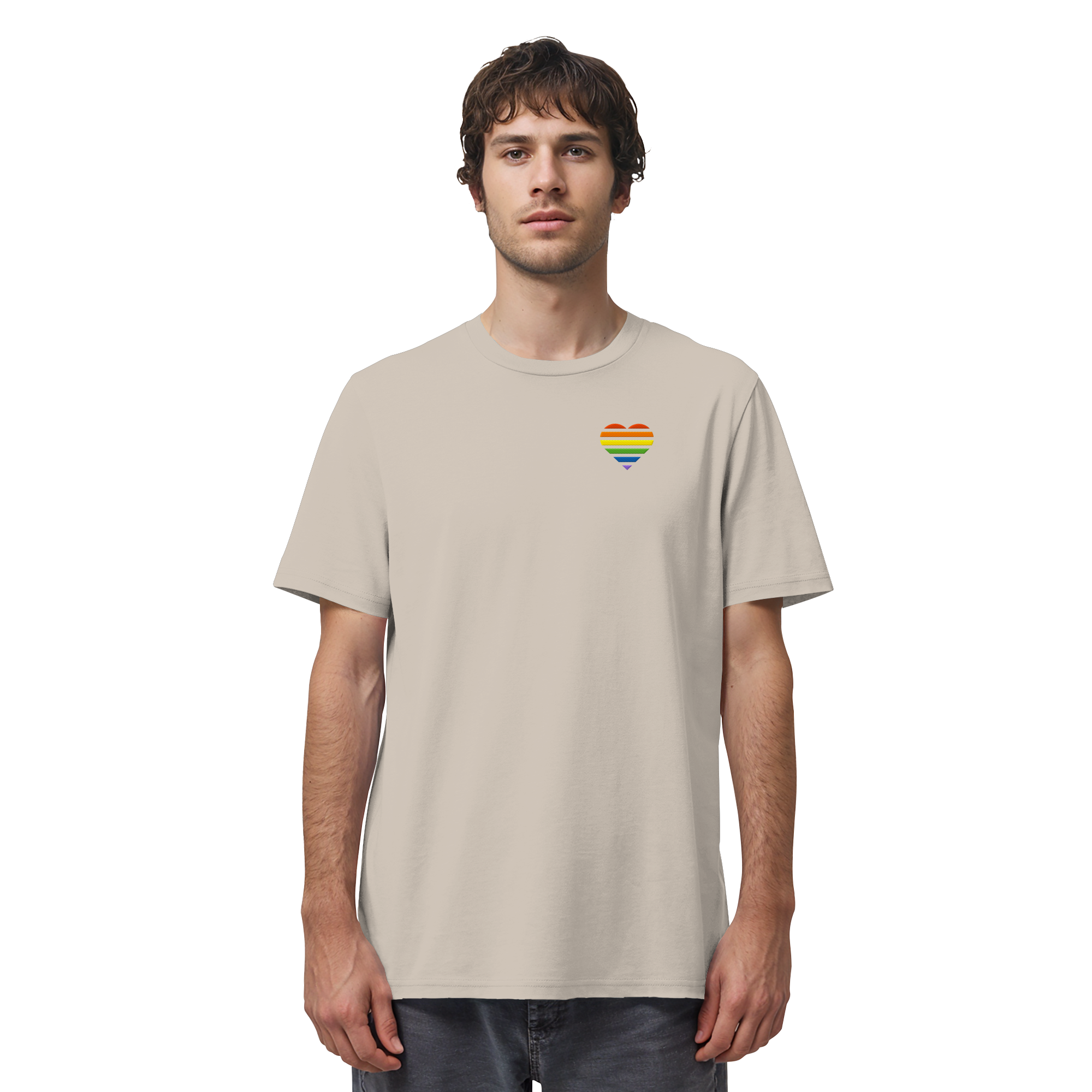 Organic Shirt - Pride Flag Herz Stick