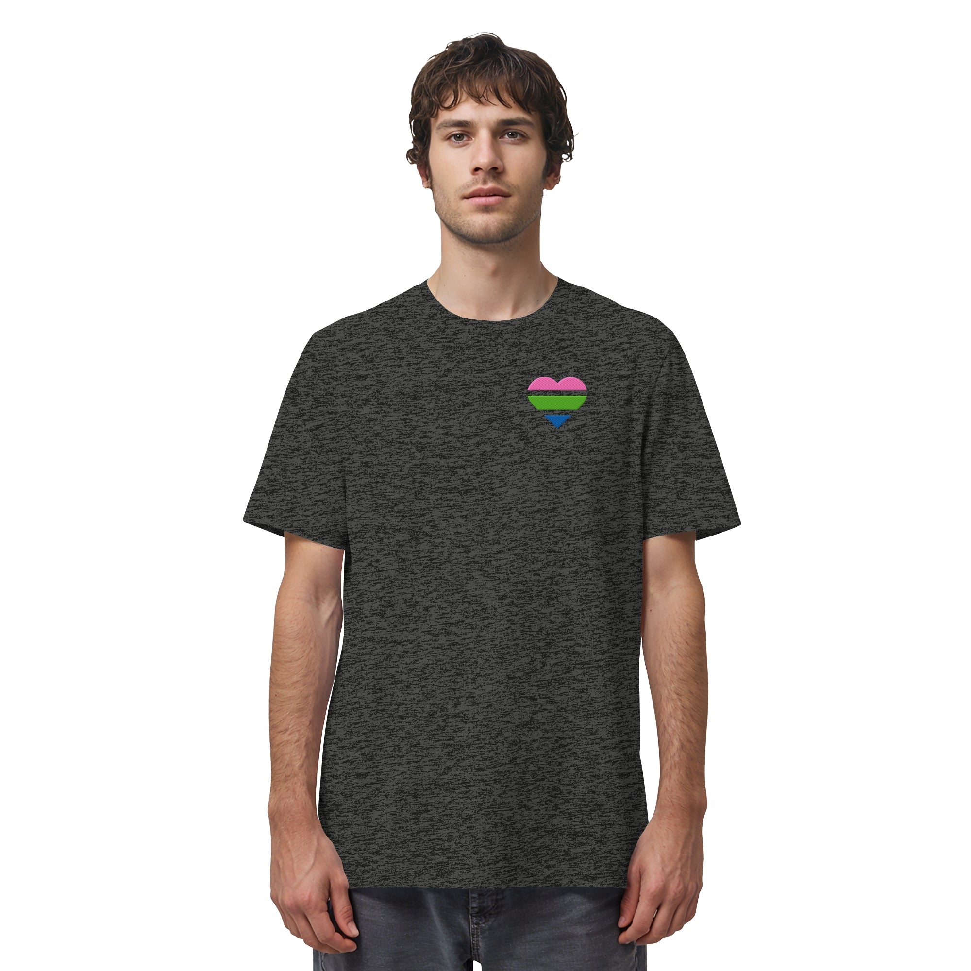Organic Shirt - Polysexual Flag Herz Stick