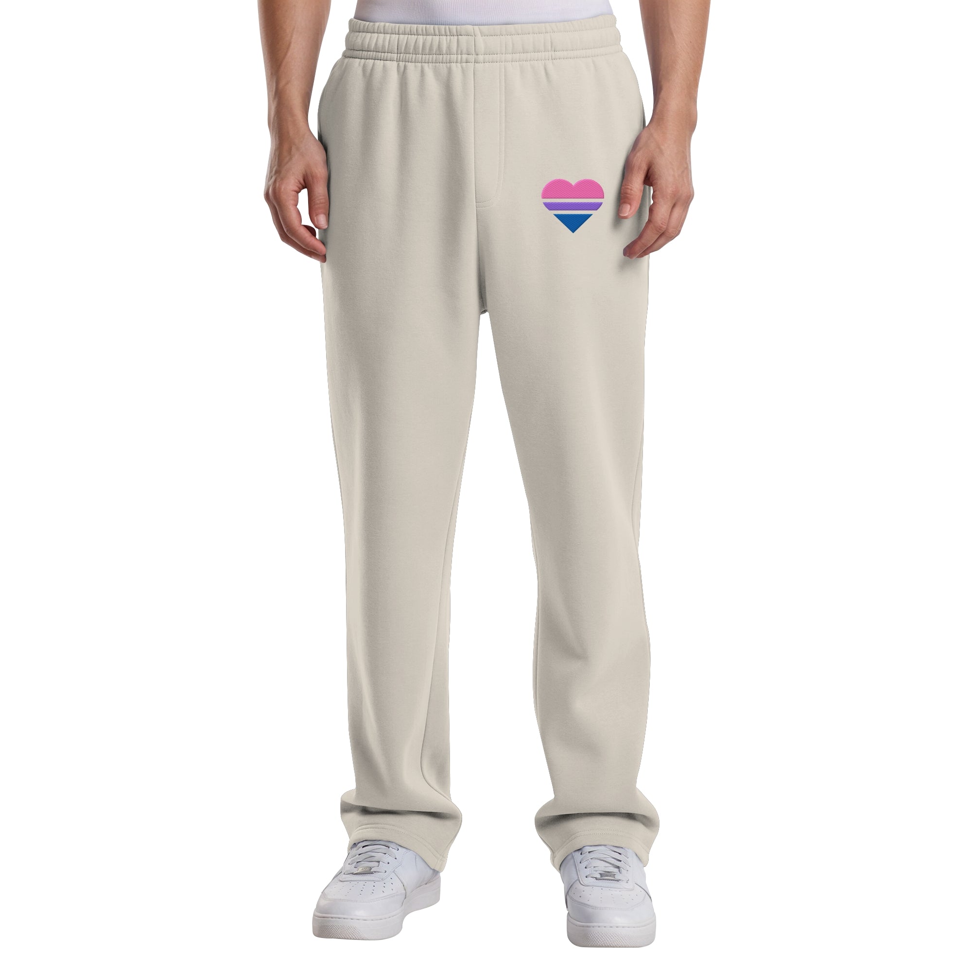Fluffy Track Sweatpants - Bisexual Flag Herz Stick