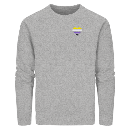 Organic Basic Sweatshirt mit Herz Stick - Nonbinary