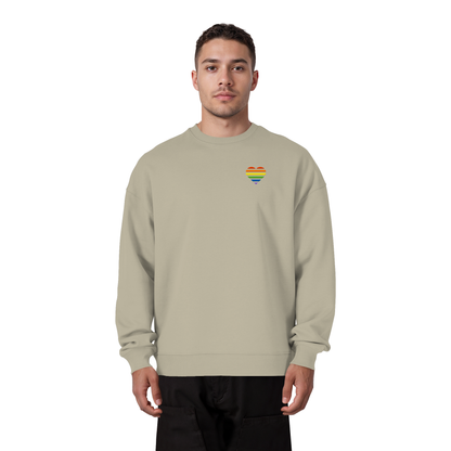 Organic Oversize Sweatshirt mit Herz Stick - Pride