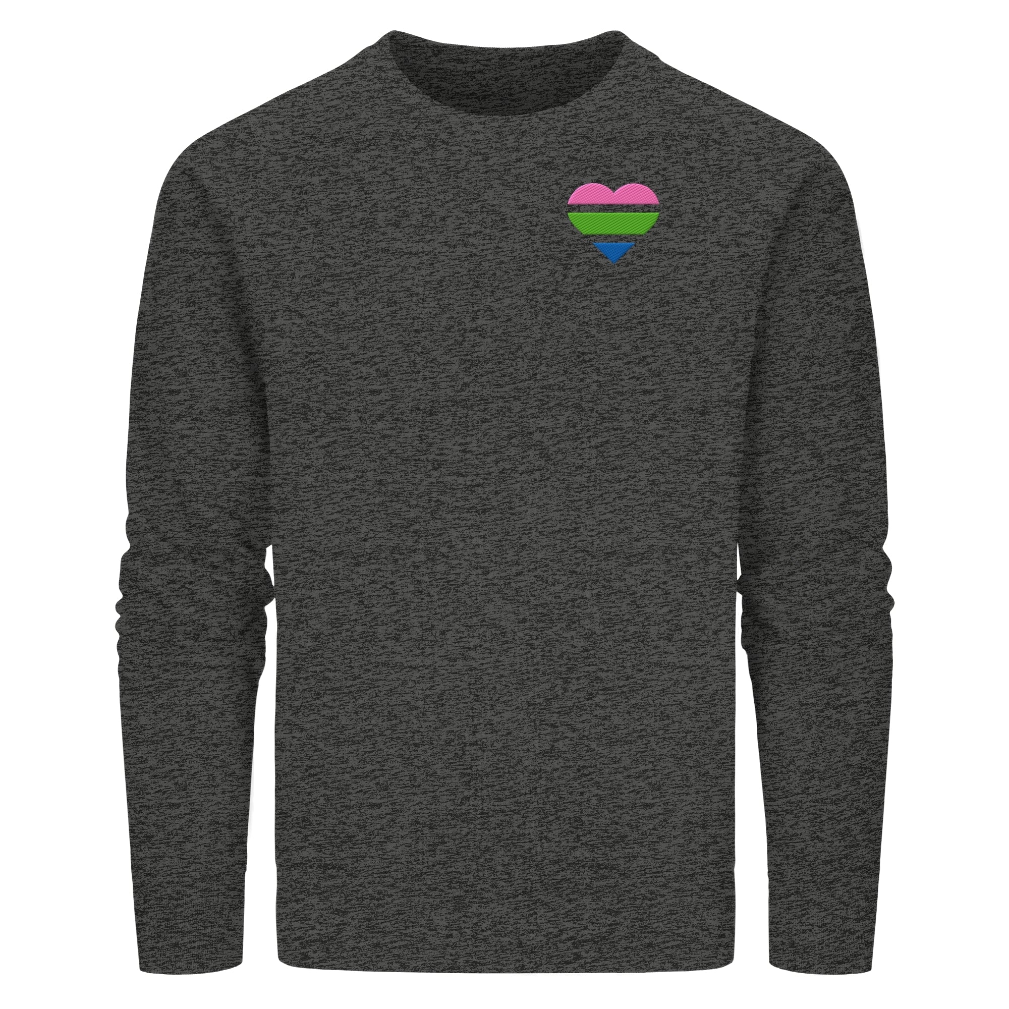 Organic Basic Sweatshirt - Polysexual Flag Herz Stick