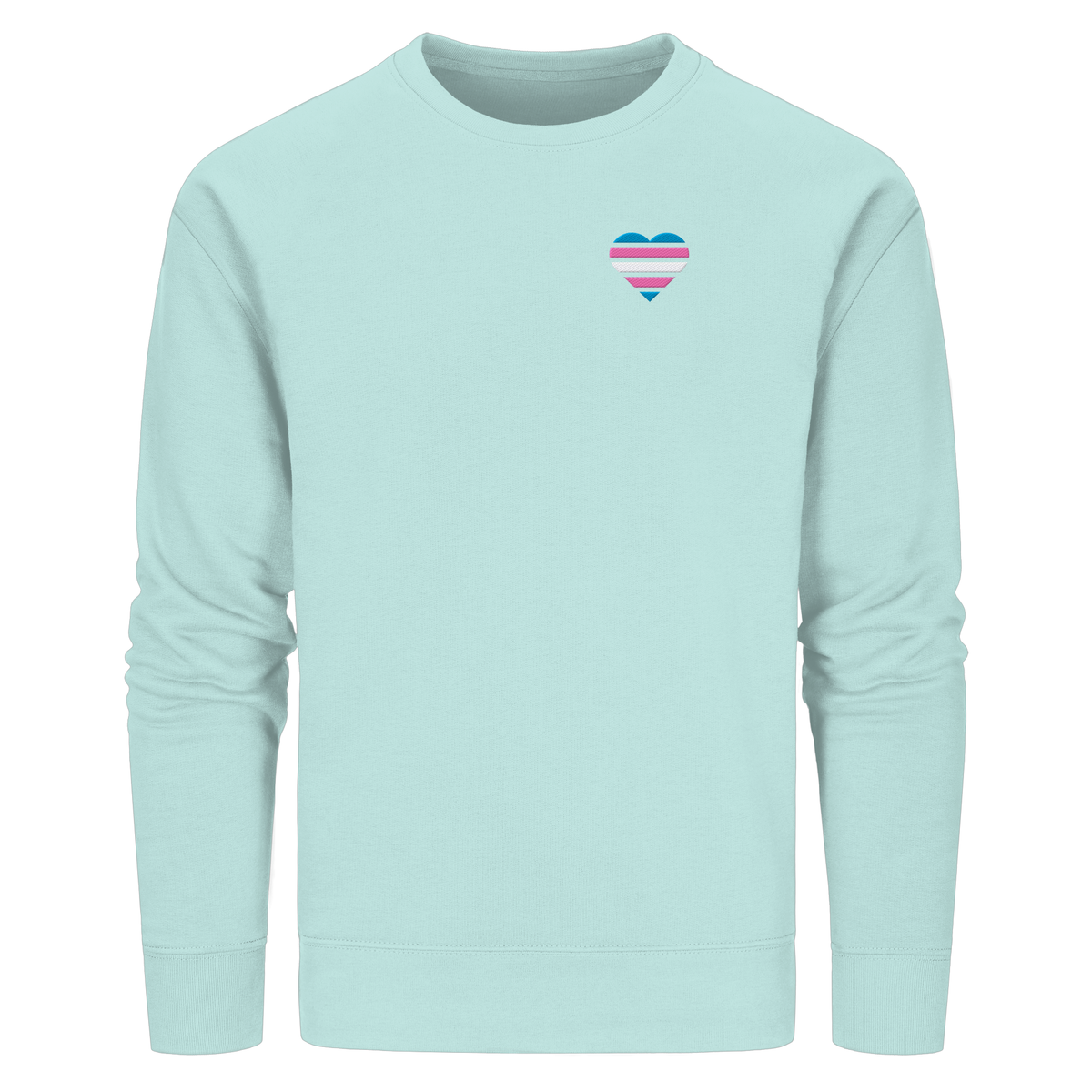 Organic Basic Sweatshirt mit Herz Stick - Trans