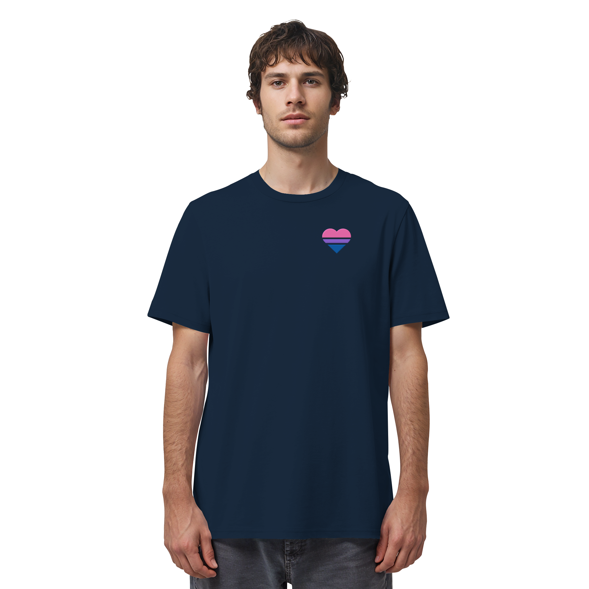 Organic Shirt - Bisexual Flag Herz Stick