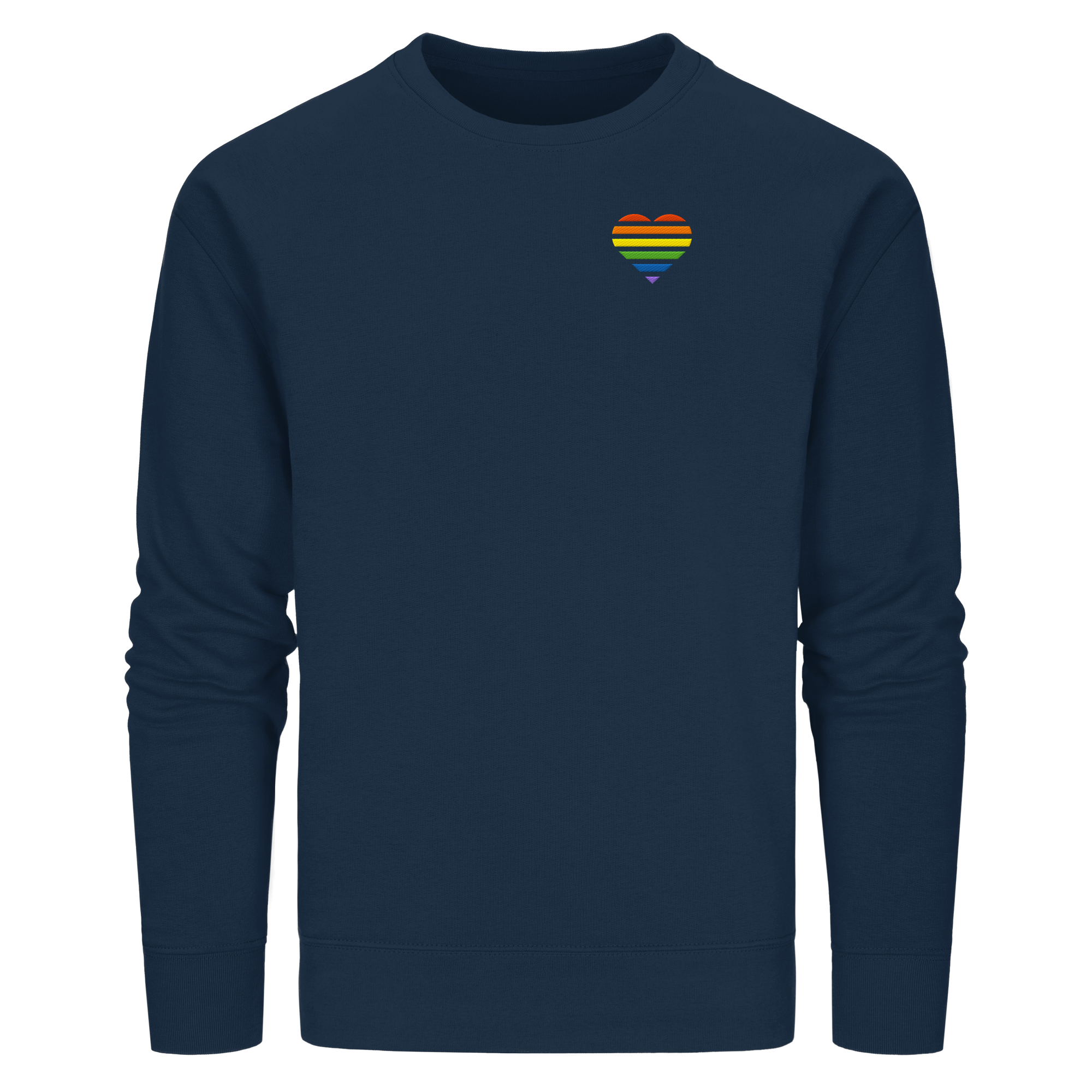 Organic Basic Sweatshirt - Pride Flag Herz