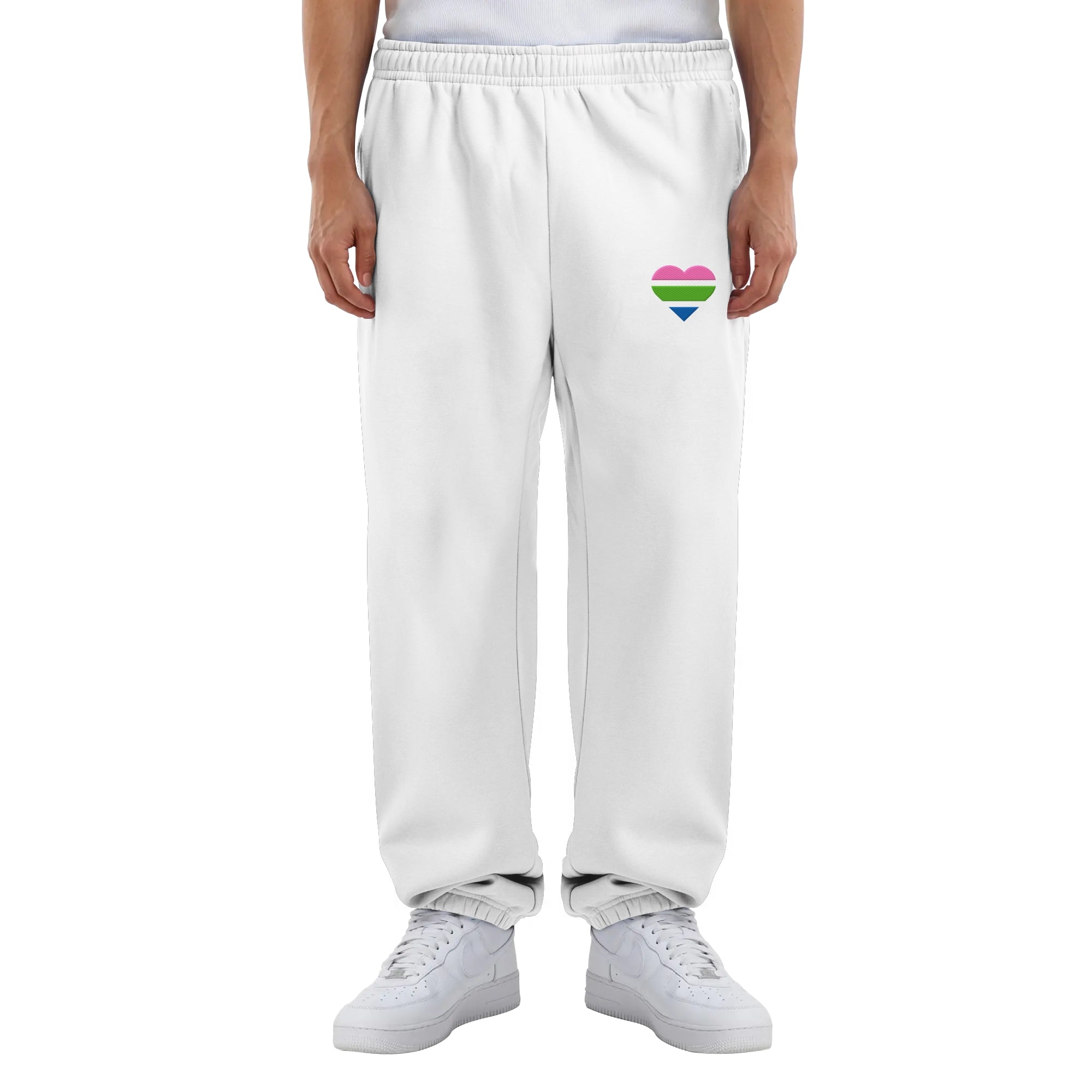 Fluffy Sweatpants - Polysexual Flag Herz Stick