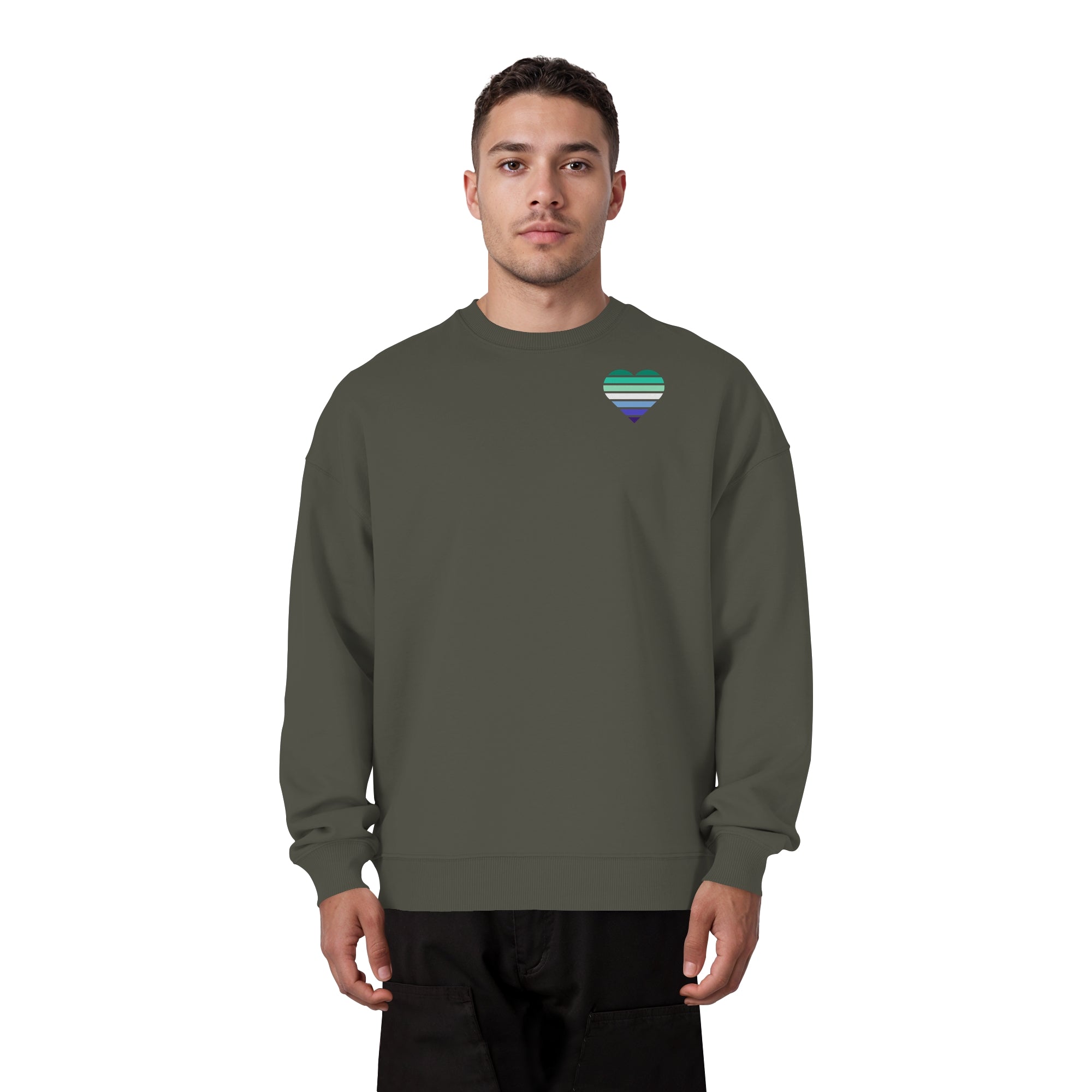Organic Oversize Sweatshirt - Gay Flag Herz Print