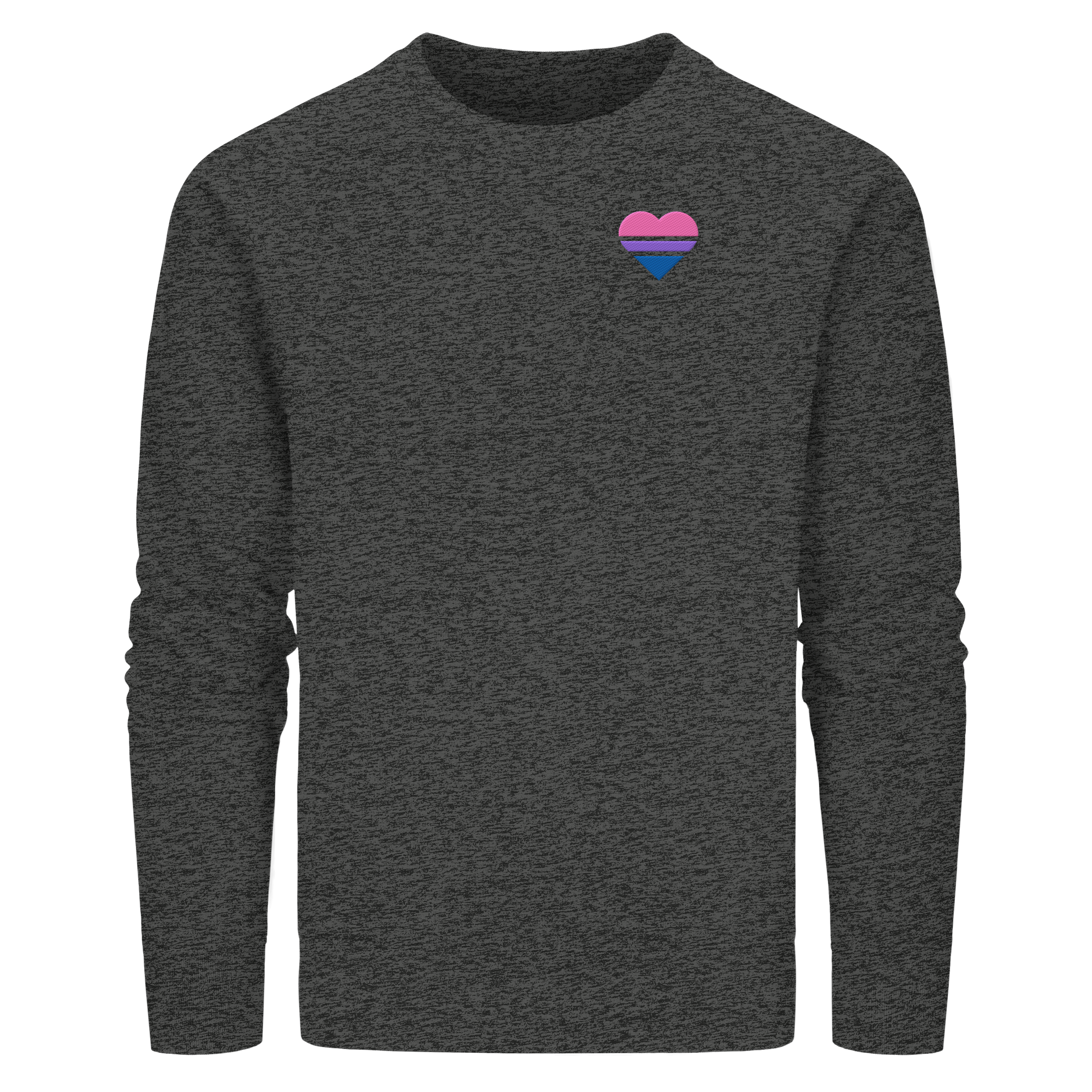 Organic Basic Sweatshirt - Bisexual Flag Herz Stick