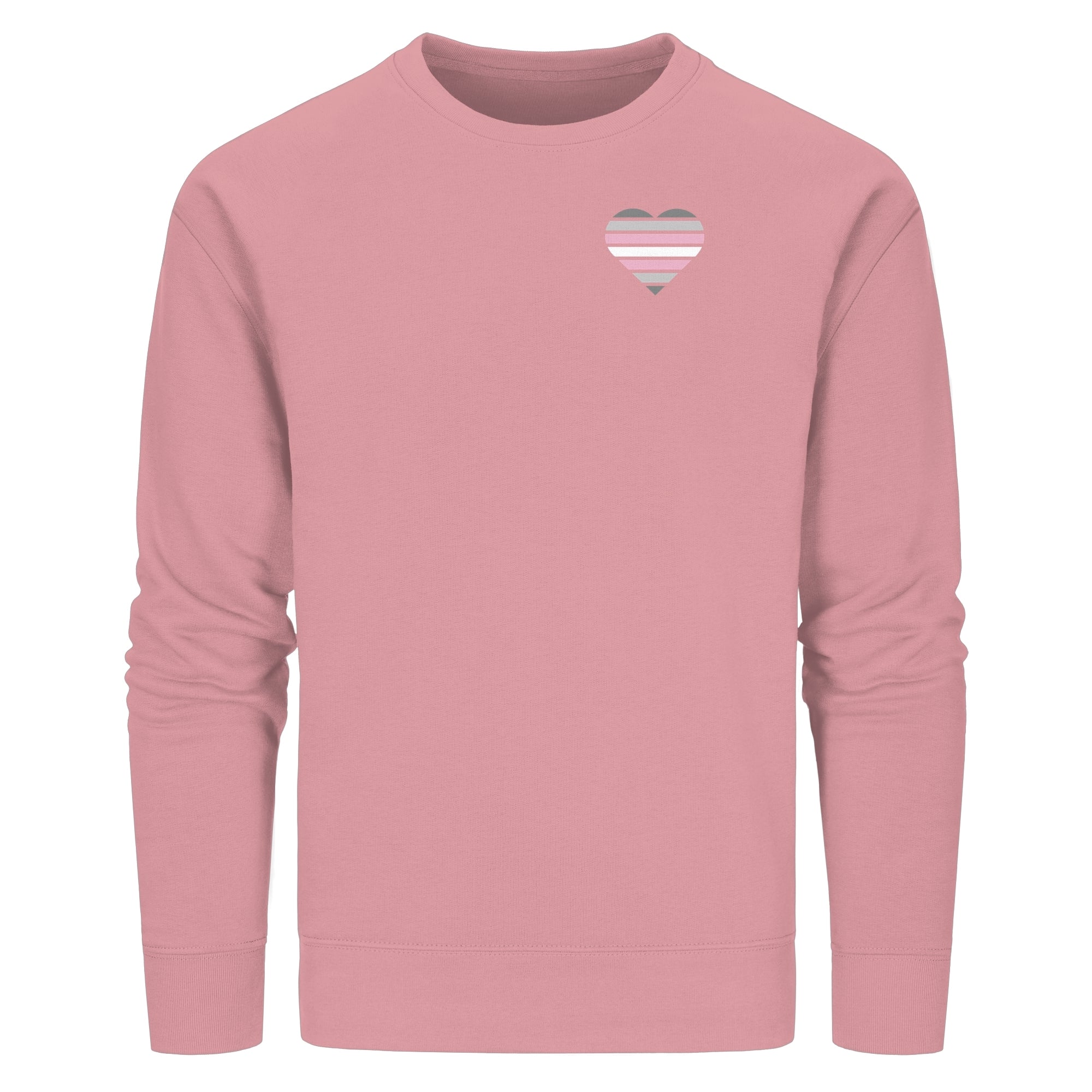 Organic Basic Sweatshirt - Demigirl Flag Herz Print