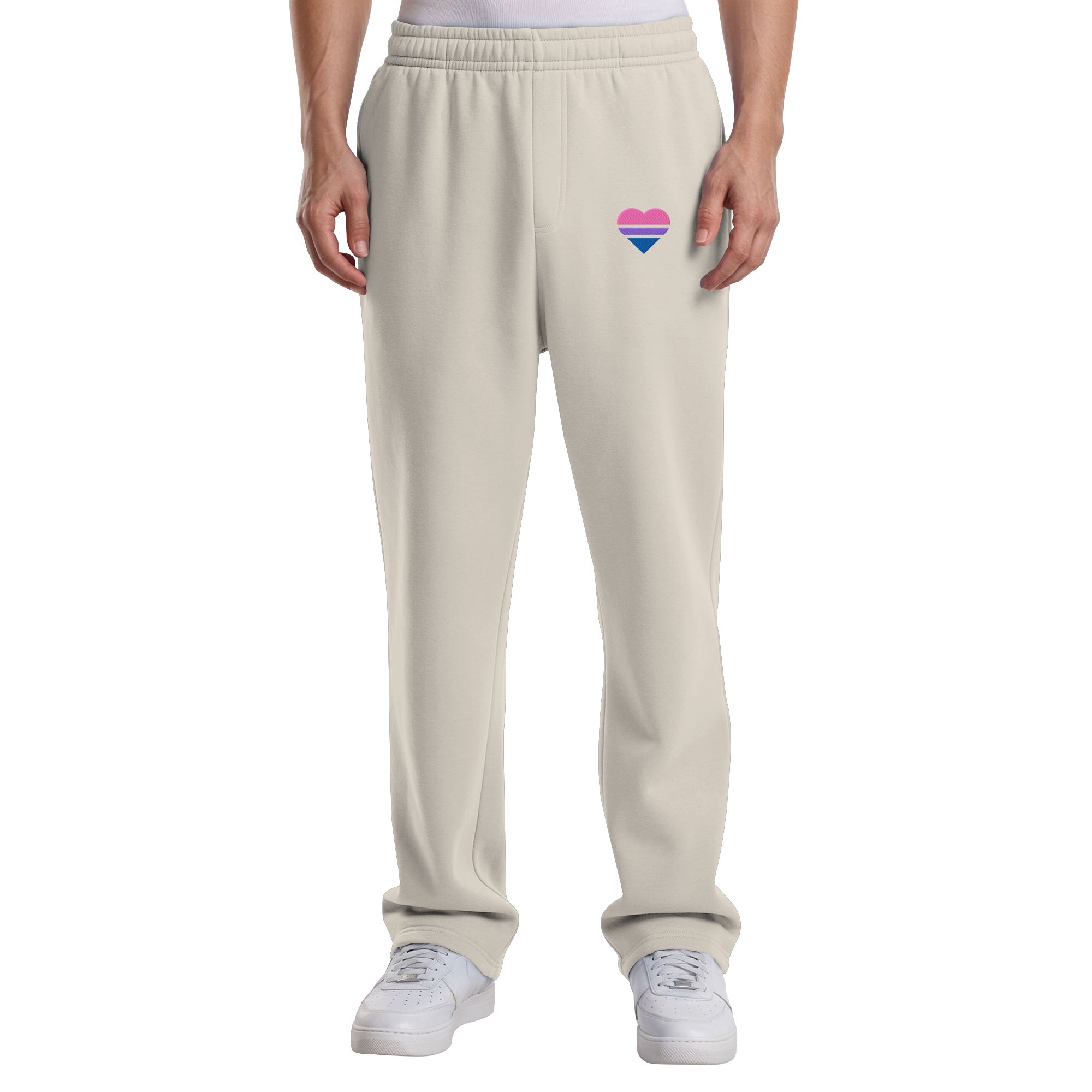 Fluffy Track Sweatpants - Bisexual Flag Herz Stick