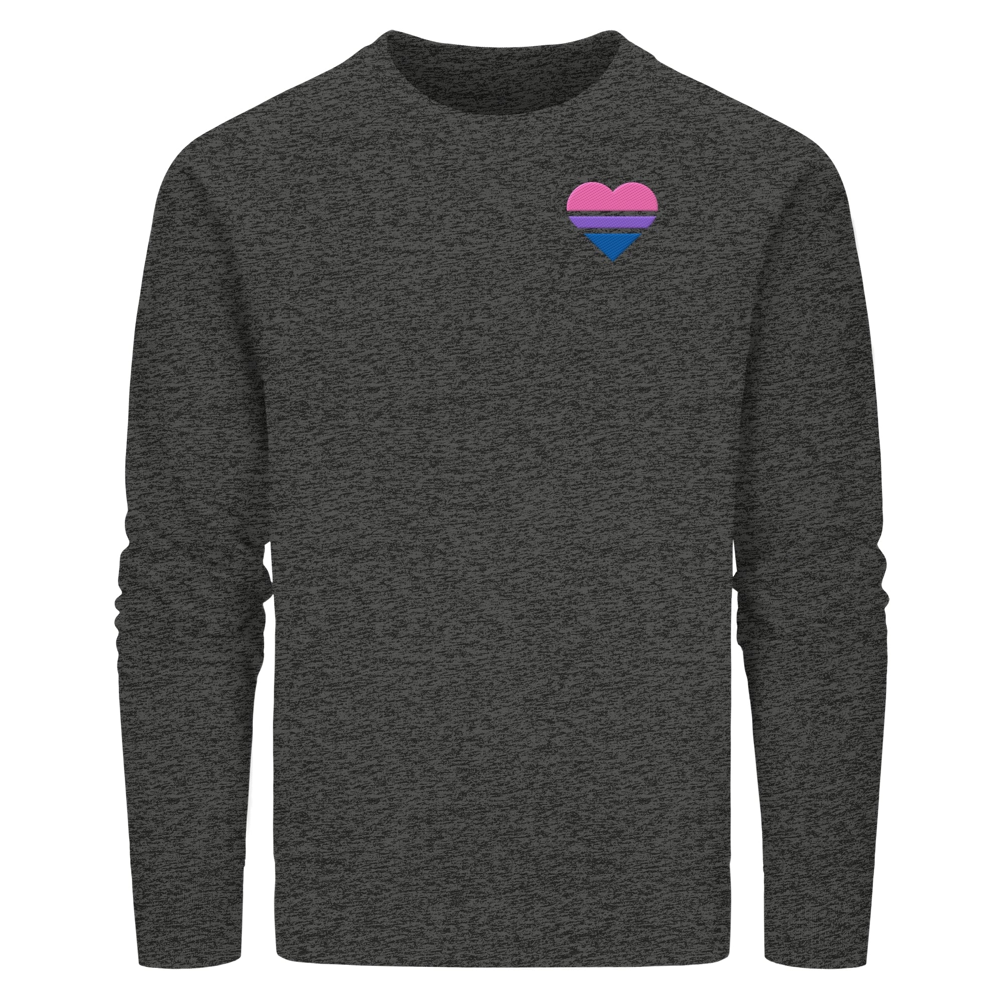 Organic Basic Sweatshirt - Bisexual Flag Herz Stick