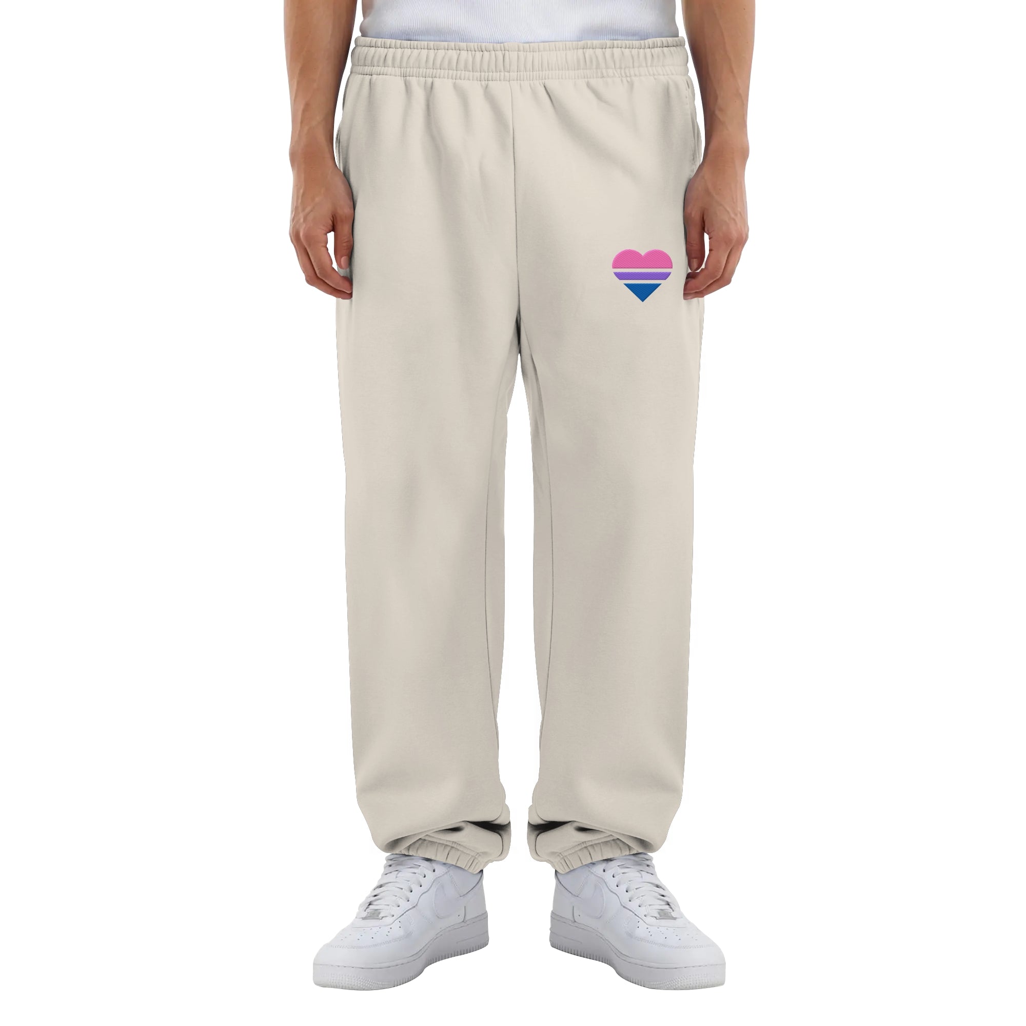 Fluffy Sweatpants - Bisexual Flag Herz Stick
