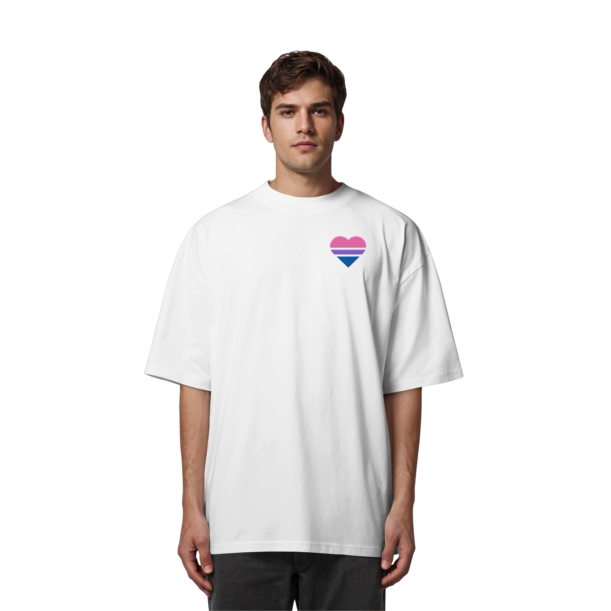 Organic Oversize Shirt - Bisexual Flag Herz Stick