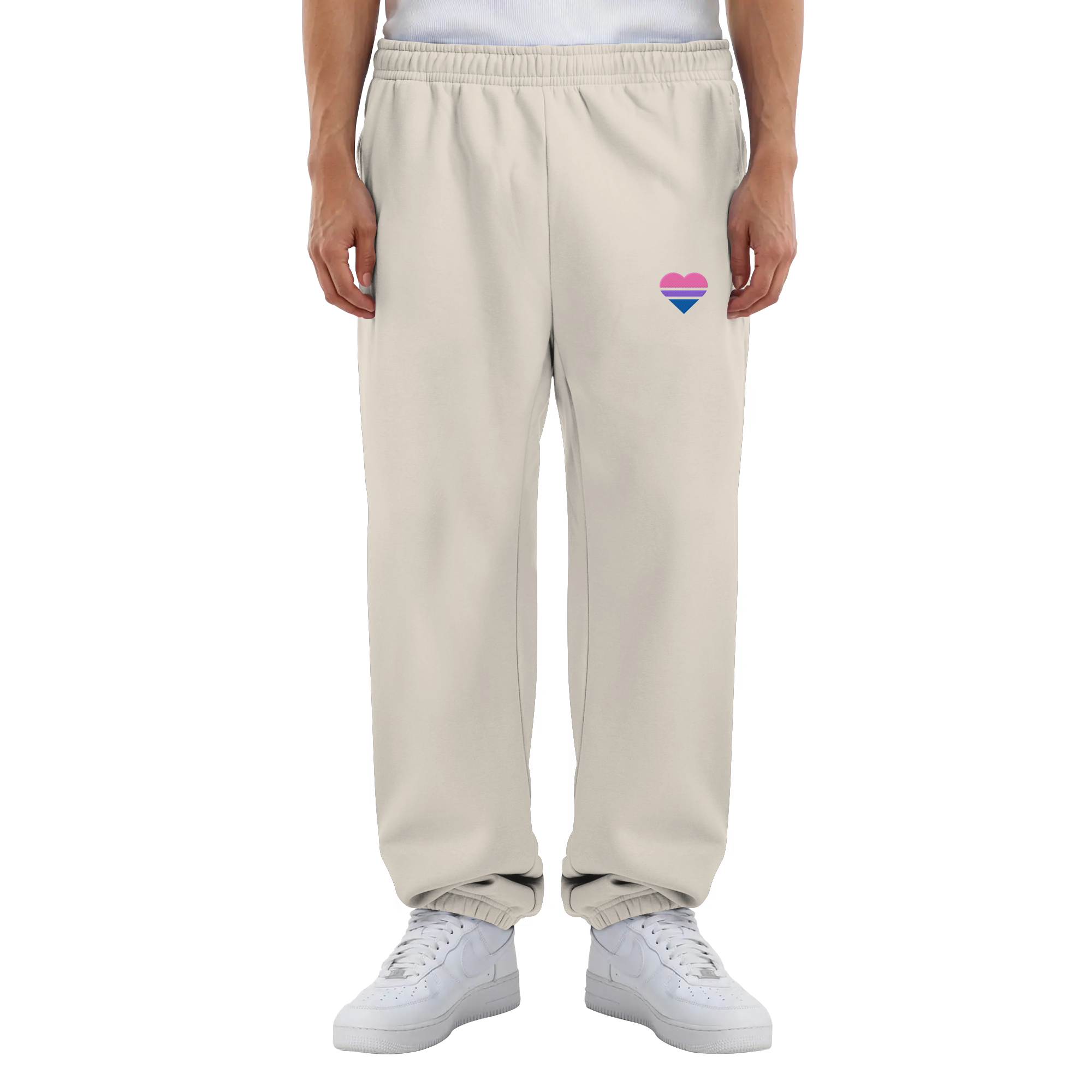 Fluffy Sweatpants - Bisexual Flag Herz Stick