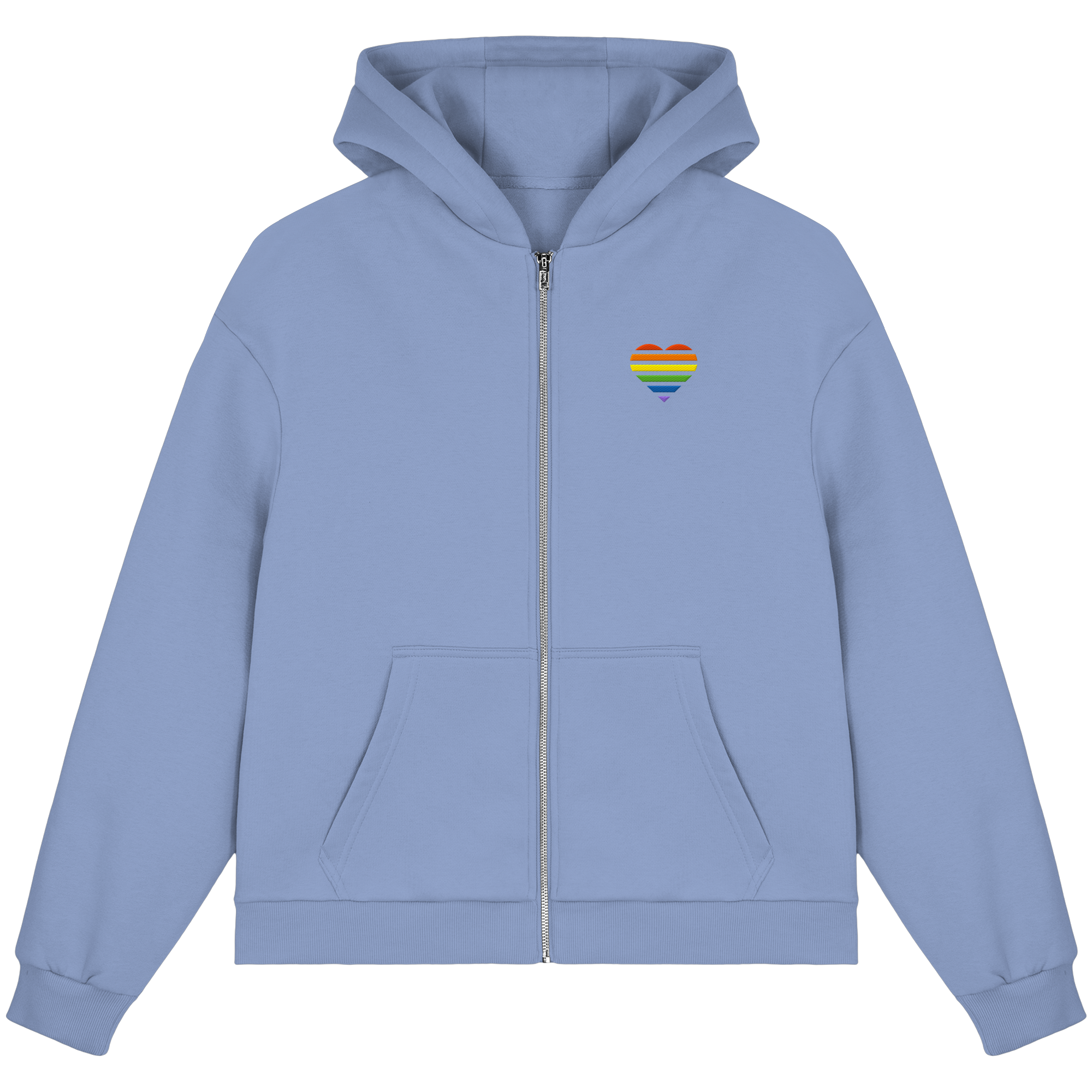 Fluffy Boxcut Zipper - Pride Flag Herz Stick