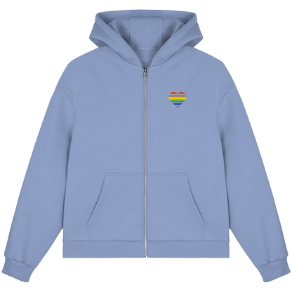 Fluffy Boxcut Zipper mit Herz Stick - Pride