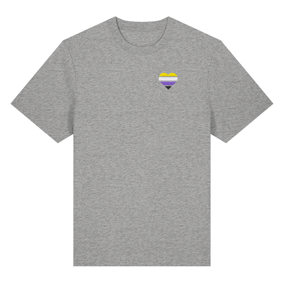 Organic Heavy Shirt mit Herz Stick - Nonbinary