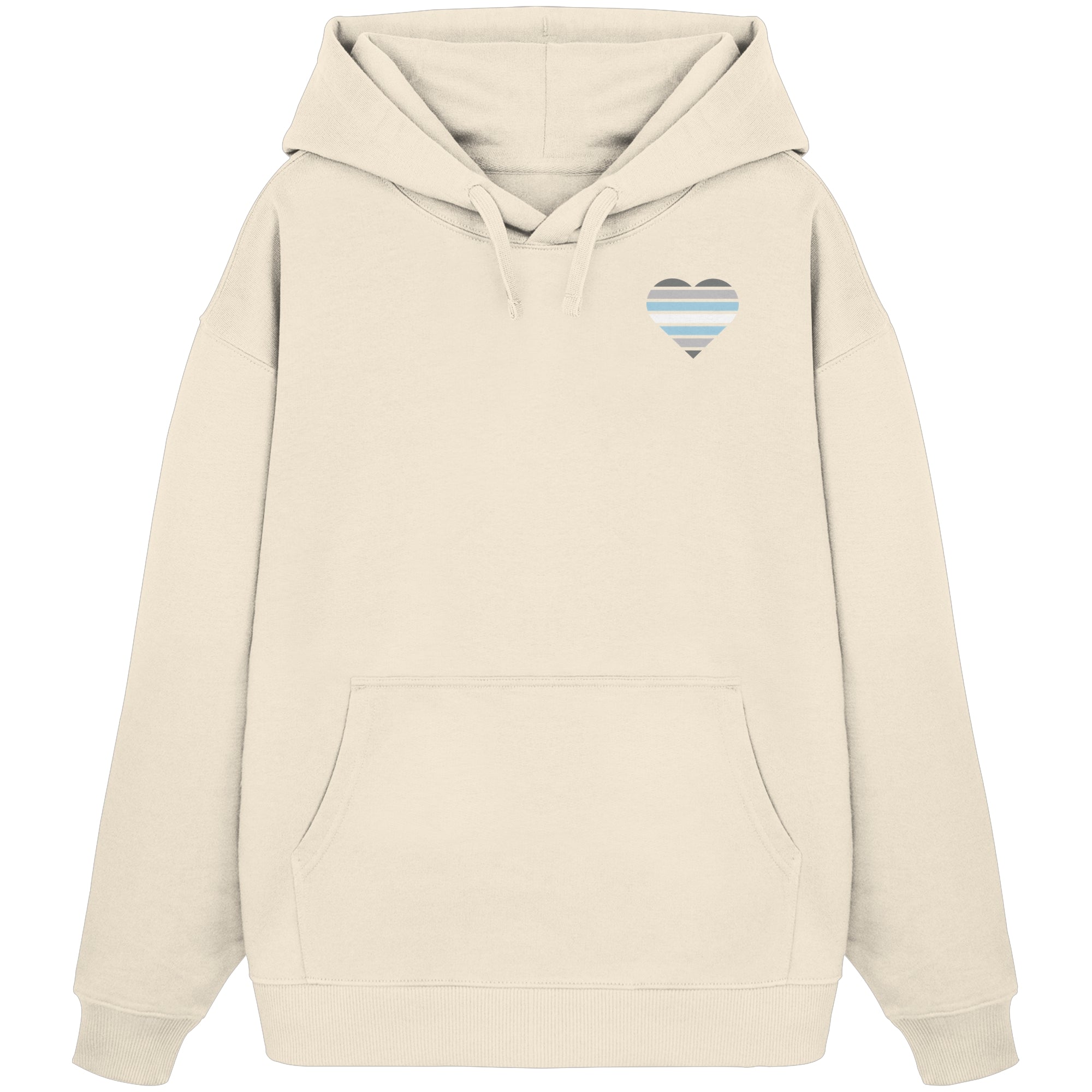 Organic Oversize Hoodie - Demiboy Flag Herz Print