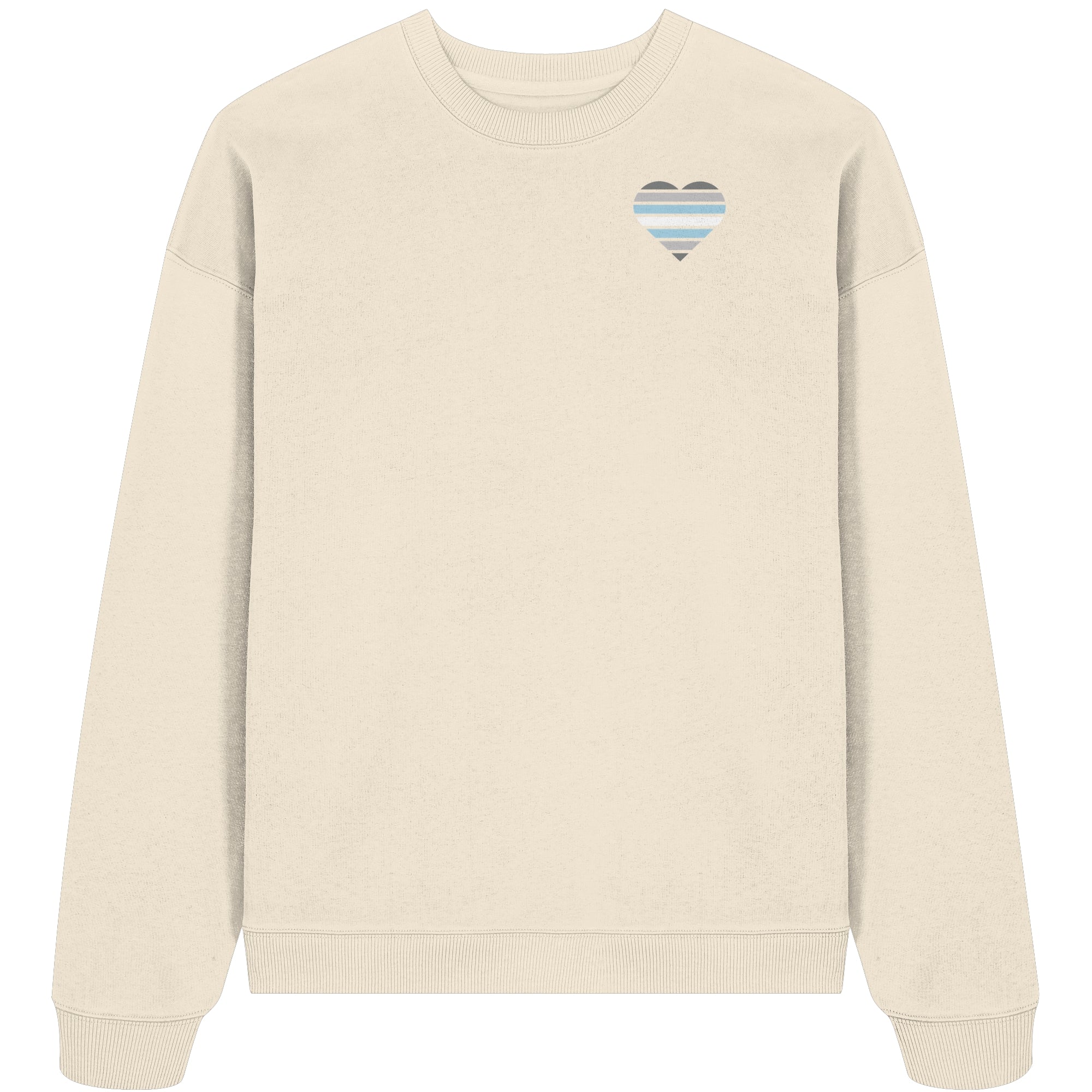 Organic Oversize Sweatshirt - Demiboy Flag Herz Print