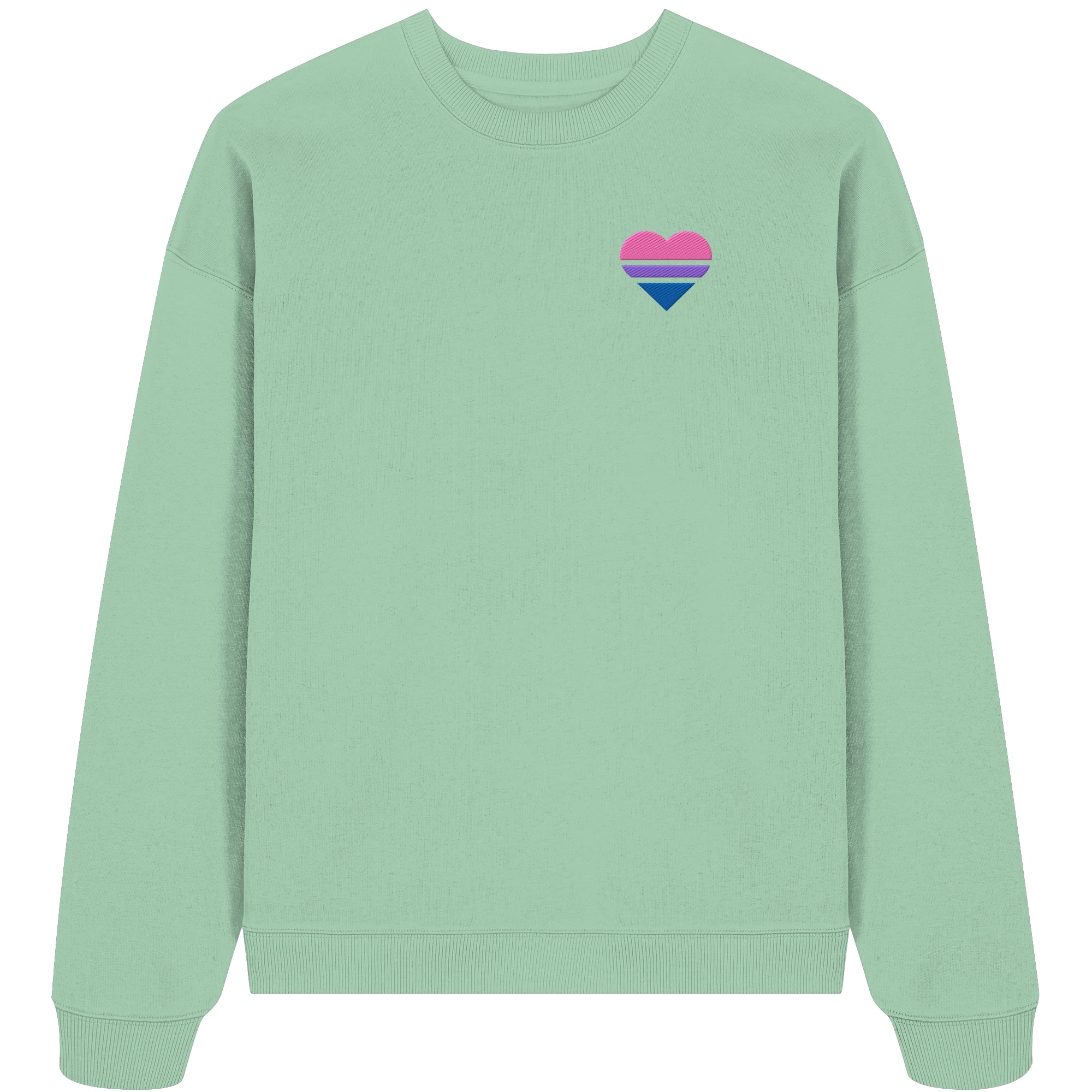Organic Oversize Sweatshirt - Bisexual Flag Herz Stick