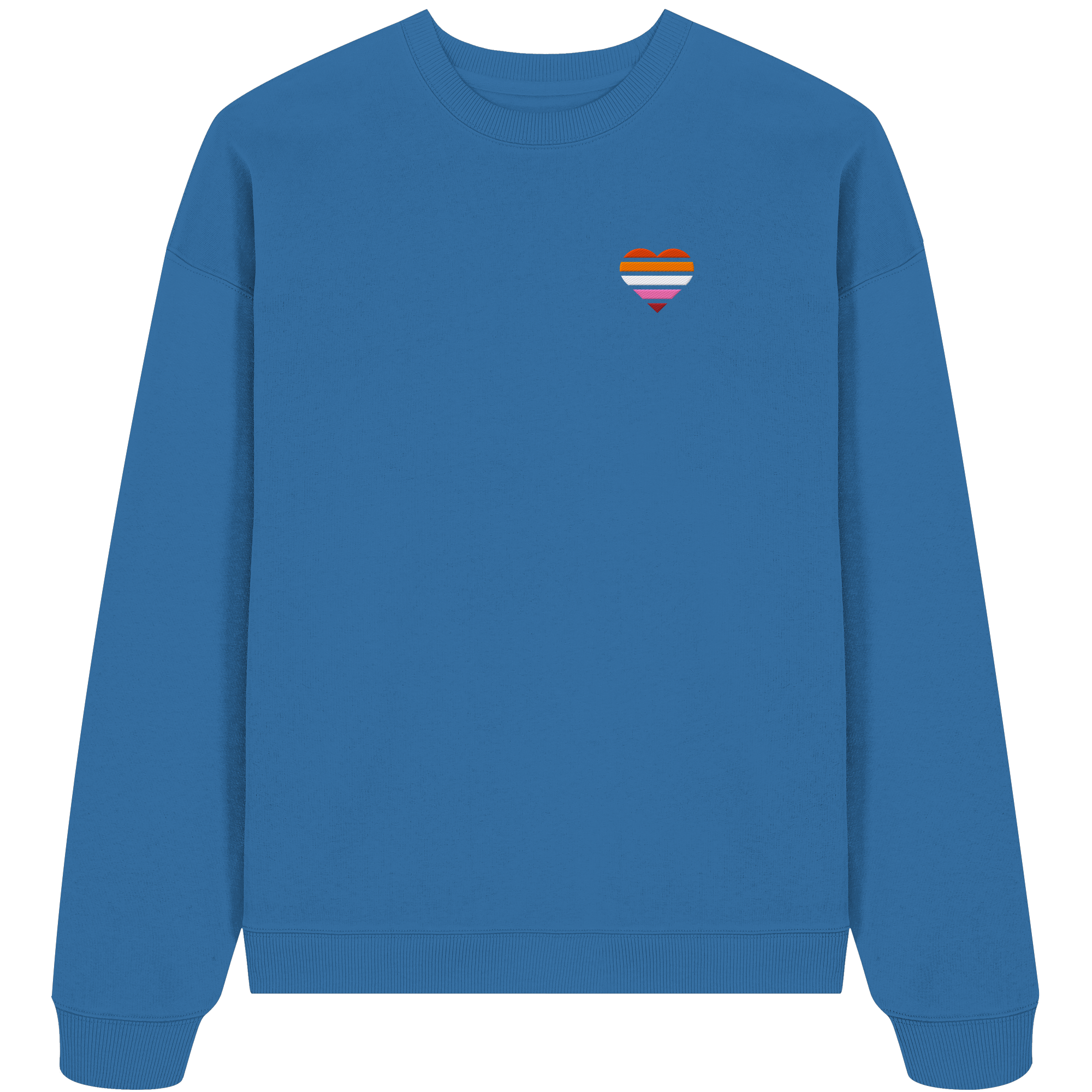Organic Oversize Sweatshirt - Lesbian Flag Herz Stick