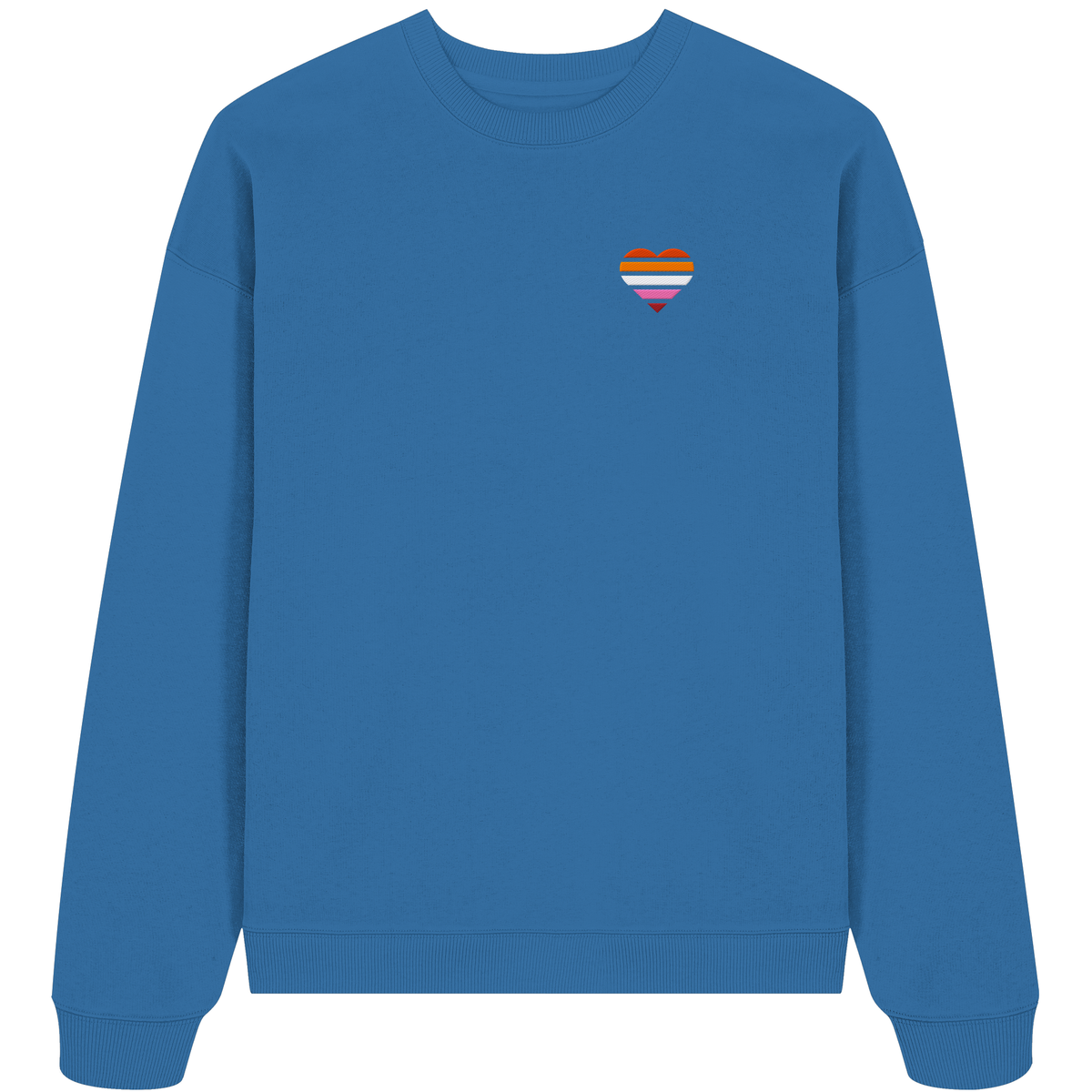 Organic Oversize Sweatshirt mit Herz Stick - Lesbian