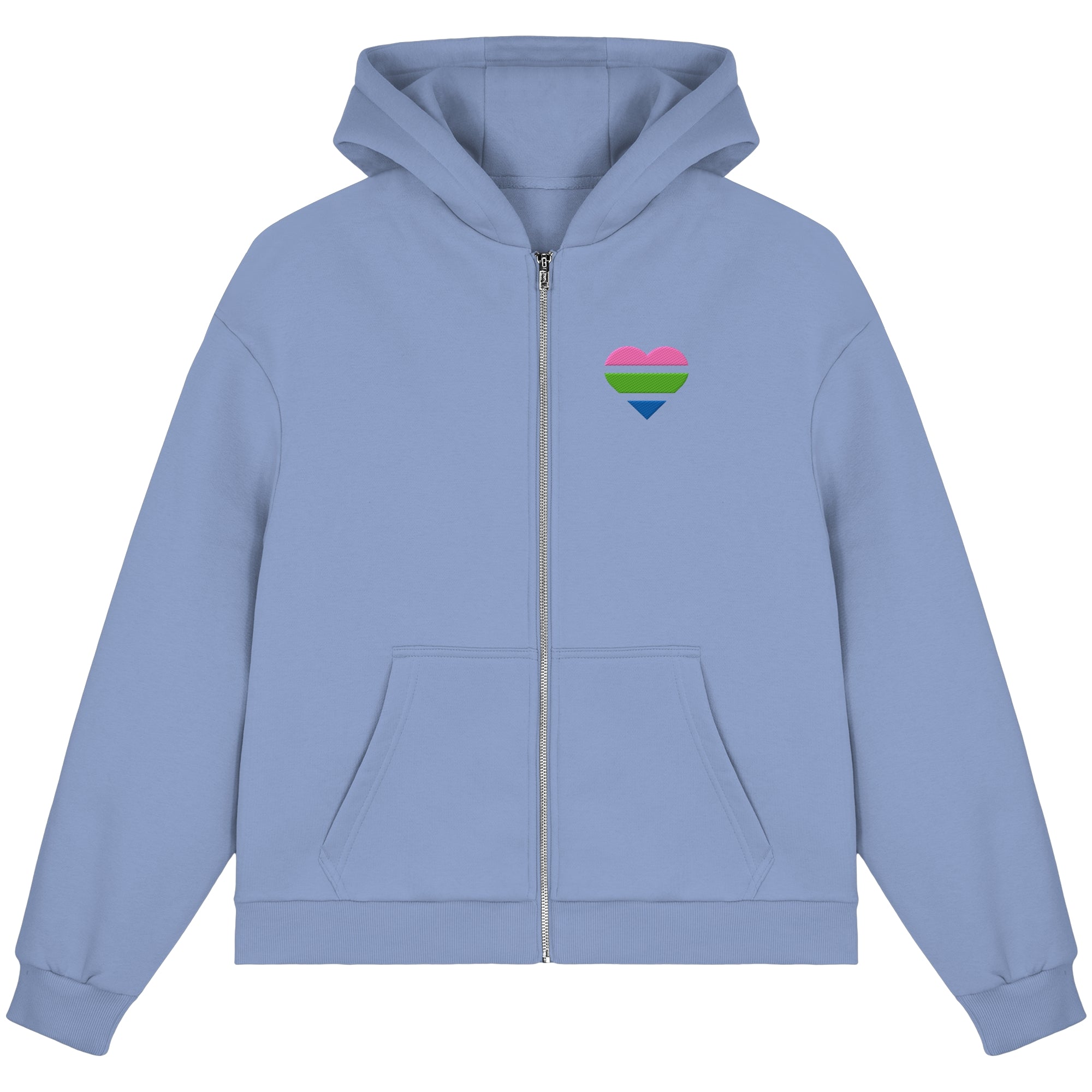 Fluffy Boxcut Zipper - Polysexual Flag Herz Stick