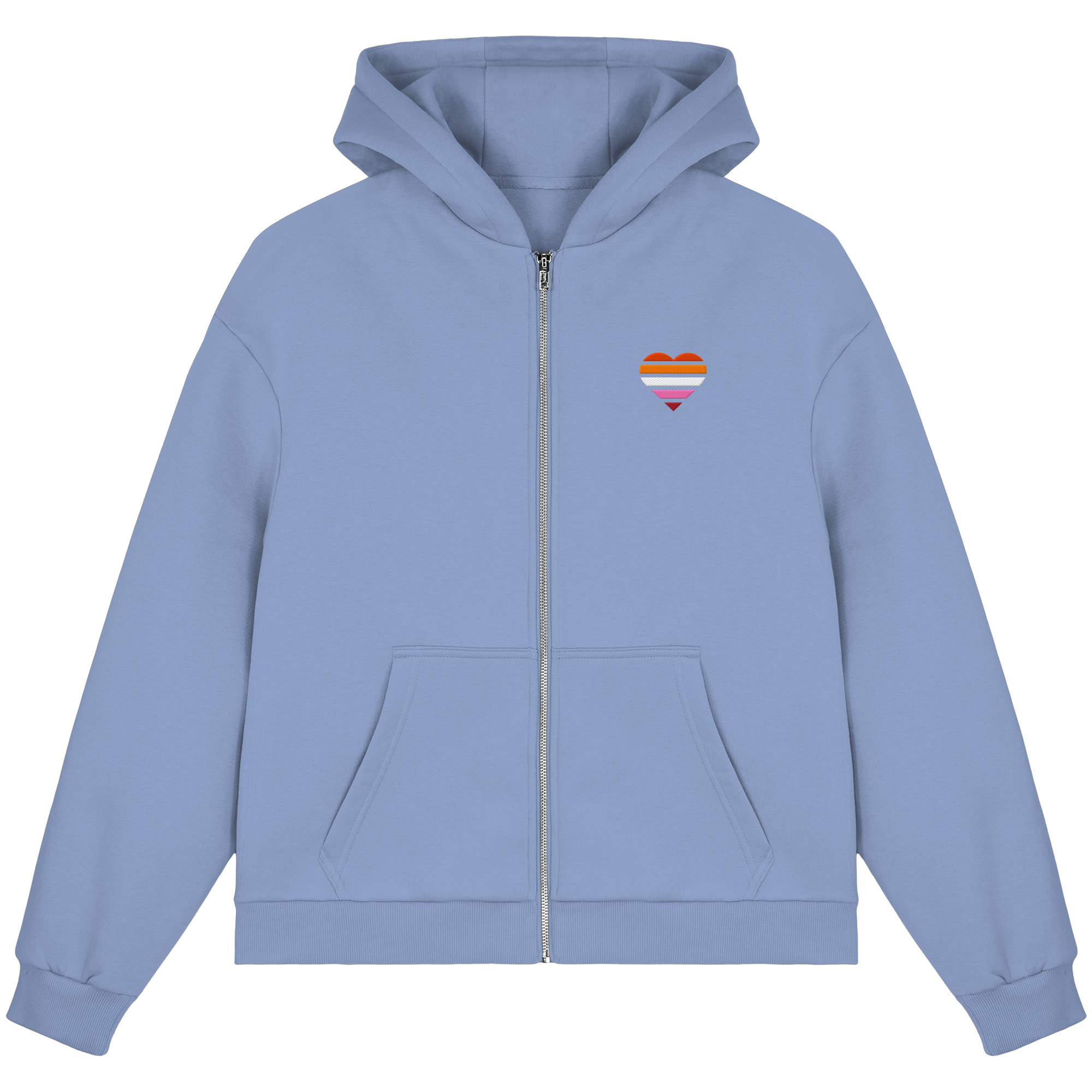 Fluffy Boxcut Zipper - Lesbian Flag Herz Stick