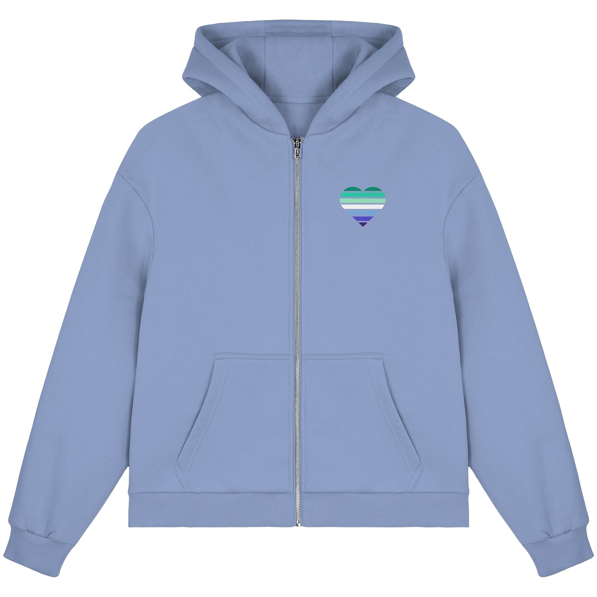 Fluffy Boxcut Zipper - Gay Flag Herz Print