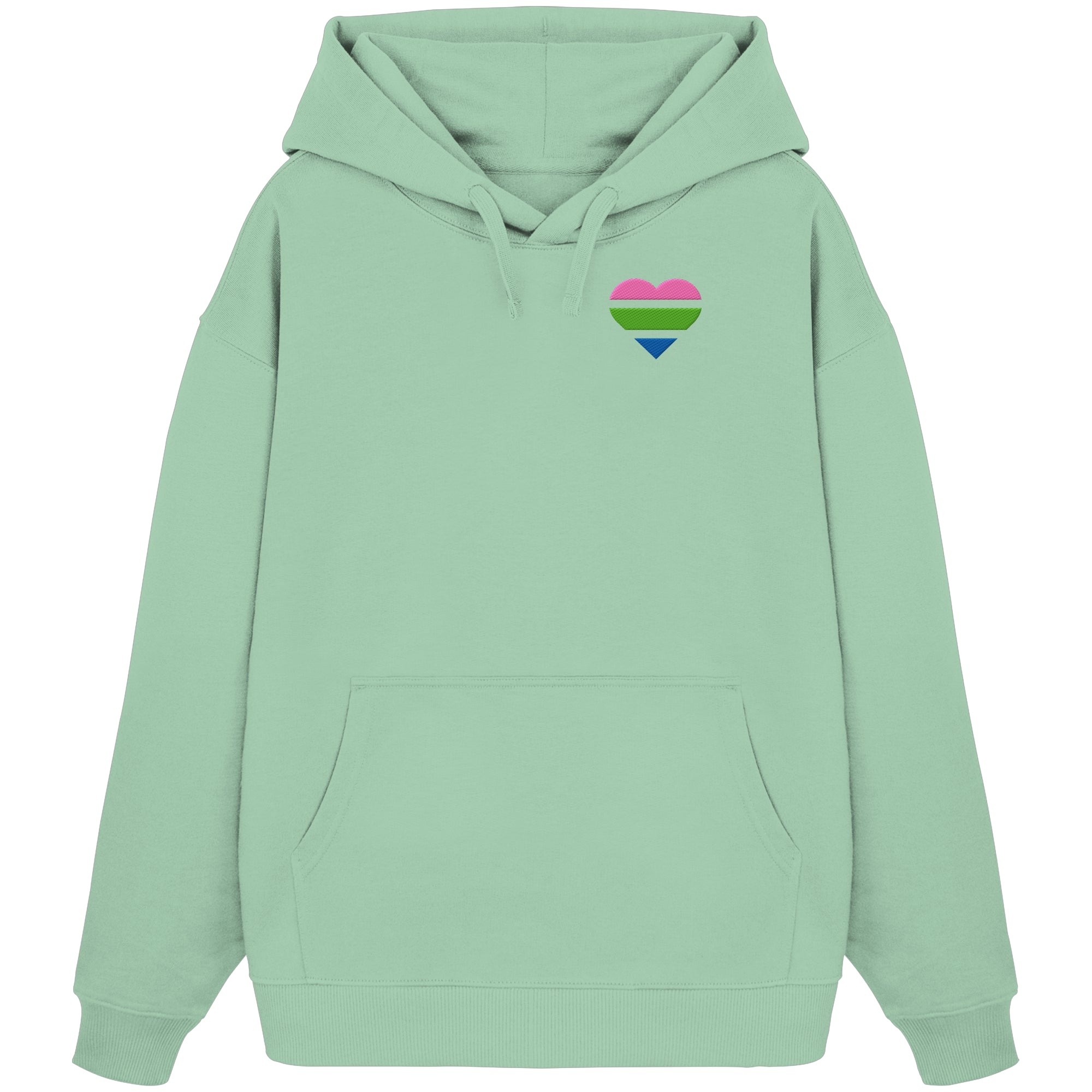 Organic Oversize Hoodie - Polysexual Flag Herz Stick
