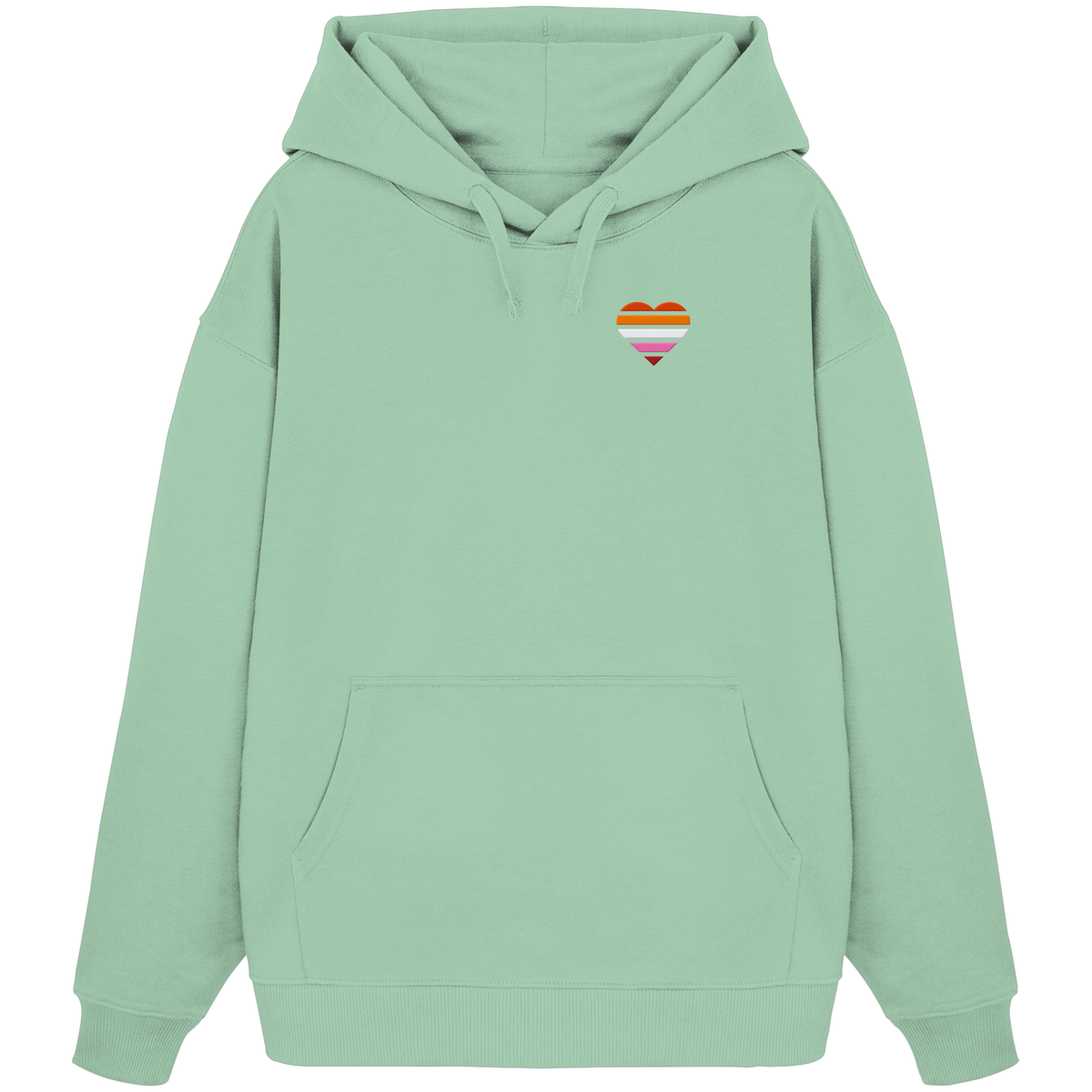 Organic Oversize Hoodie mit Herz Stick - Lesbian