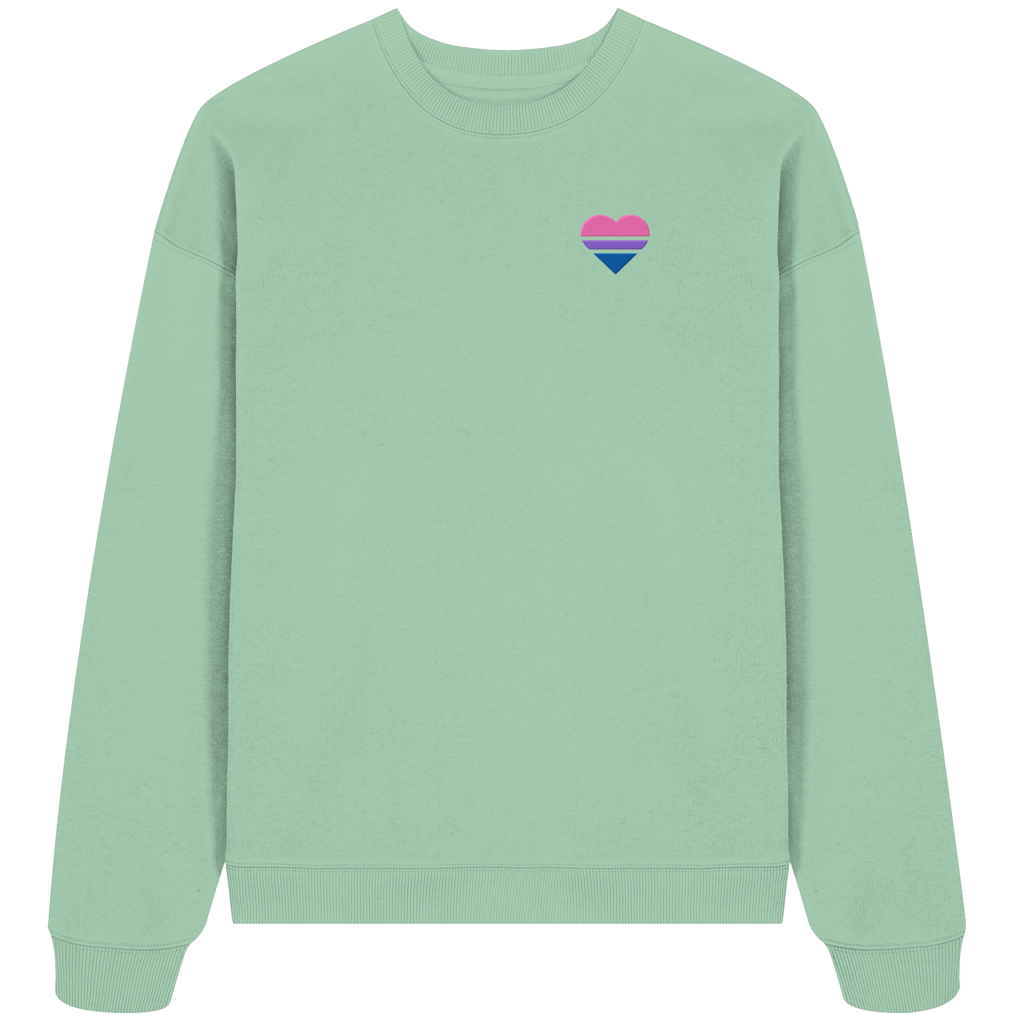 Organic Oversize Sweatshirt - Bisexual Flag Herz Stick